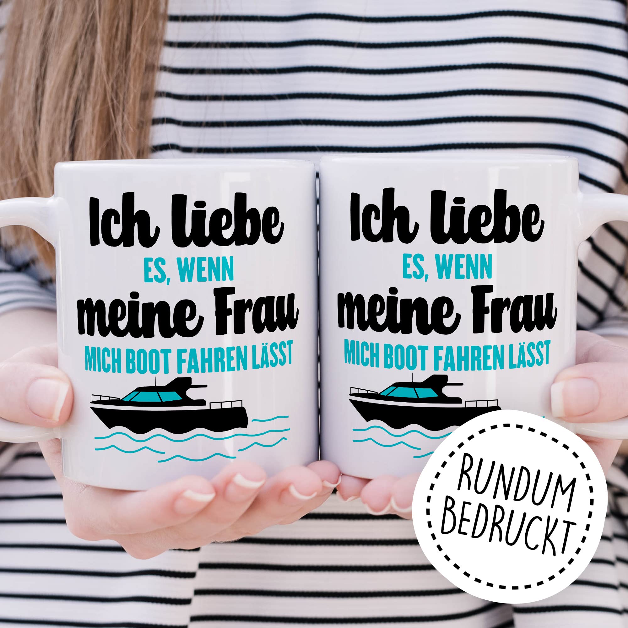 Tasse Boot Geschenk, Ich liebe es wenn meine Frau mich Boot fahren lässt Geschenkidee Kapitän Kaffeetasse Bootbesitzer Kaffee-Becher Teetasse mit Spruch lustig