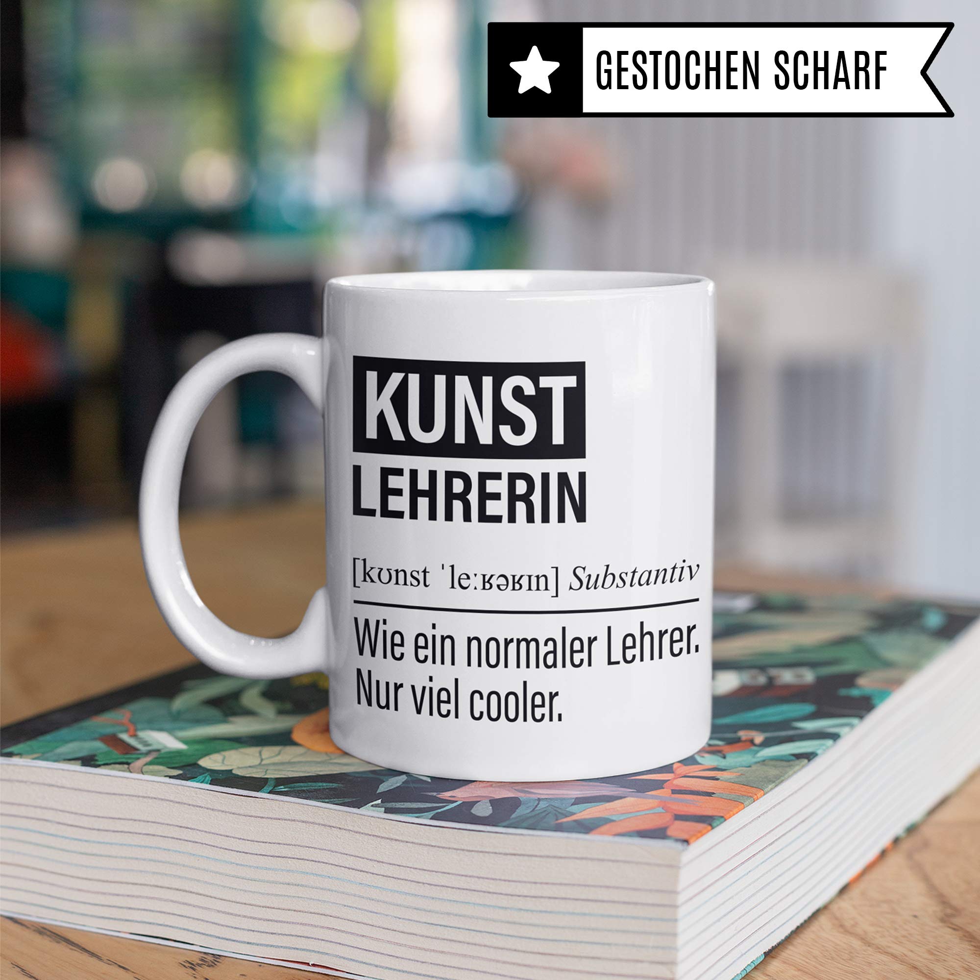 Kunstlehrerin Tasse, Geschenk für Kunst Lehrerin, Kaffeetasse Geschenkidee Lehrerin, Kaffeebecher Lehramt Schule Kunst-Unterricht Witz