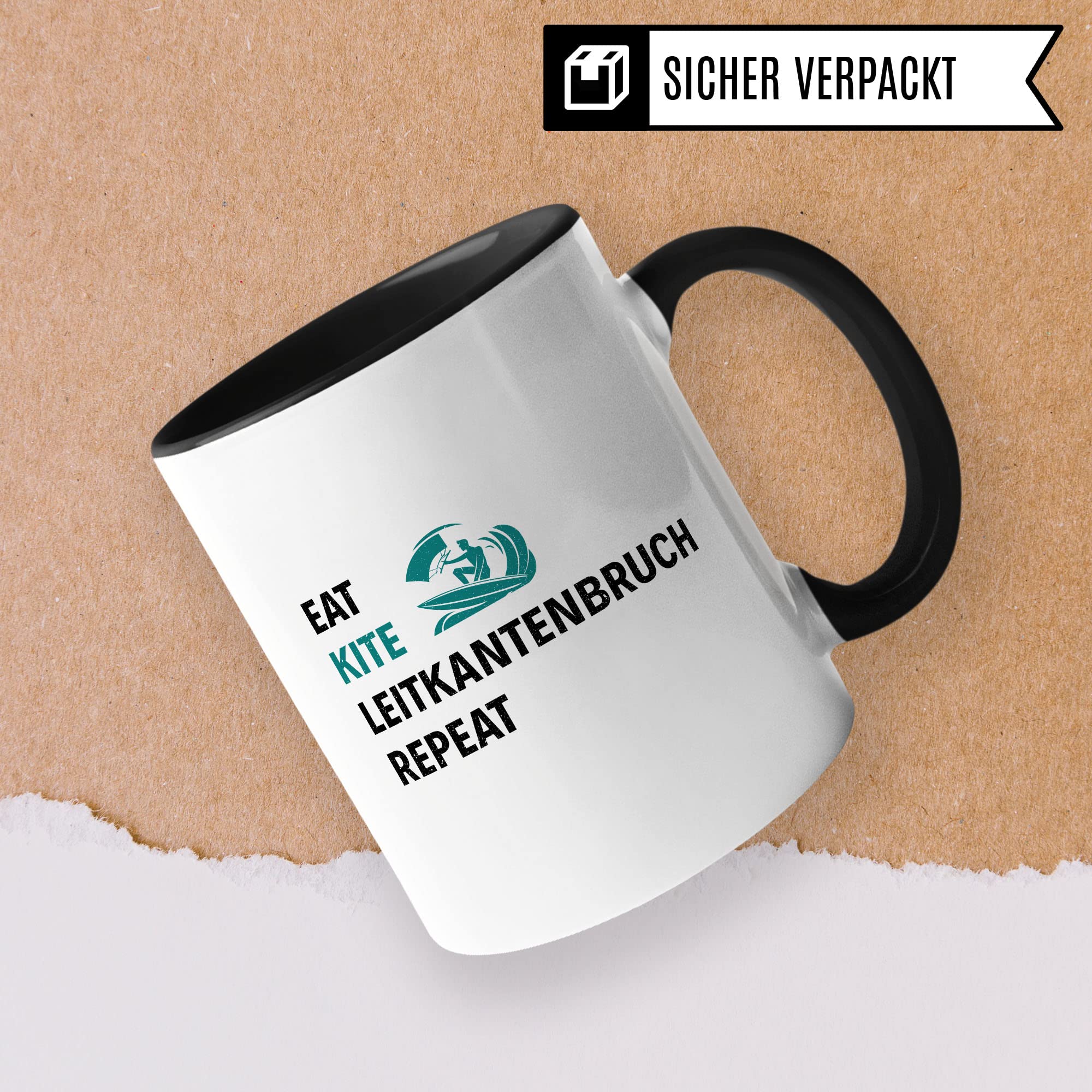 Kiten Tasse Geschenkidee Kite Kaffeetasse Humor Witz Geschenk für Kiter Kaffeebecher Surf Becher