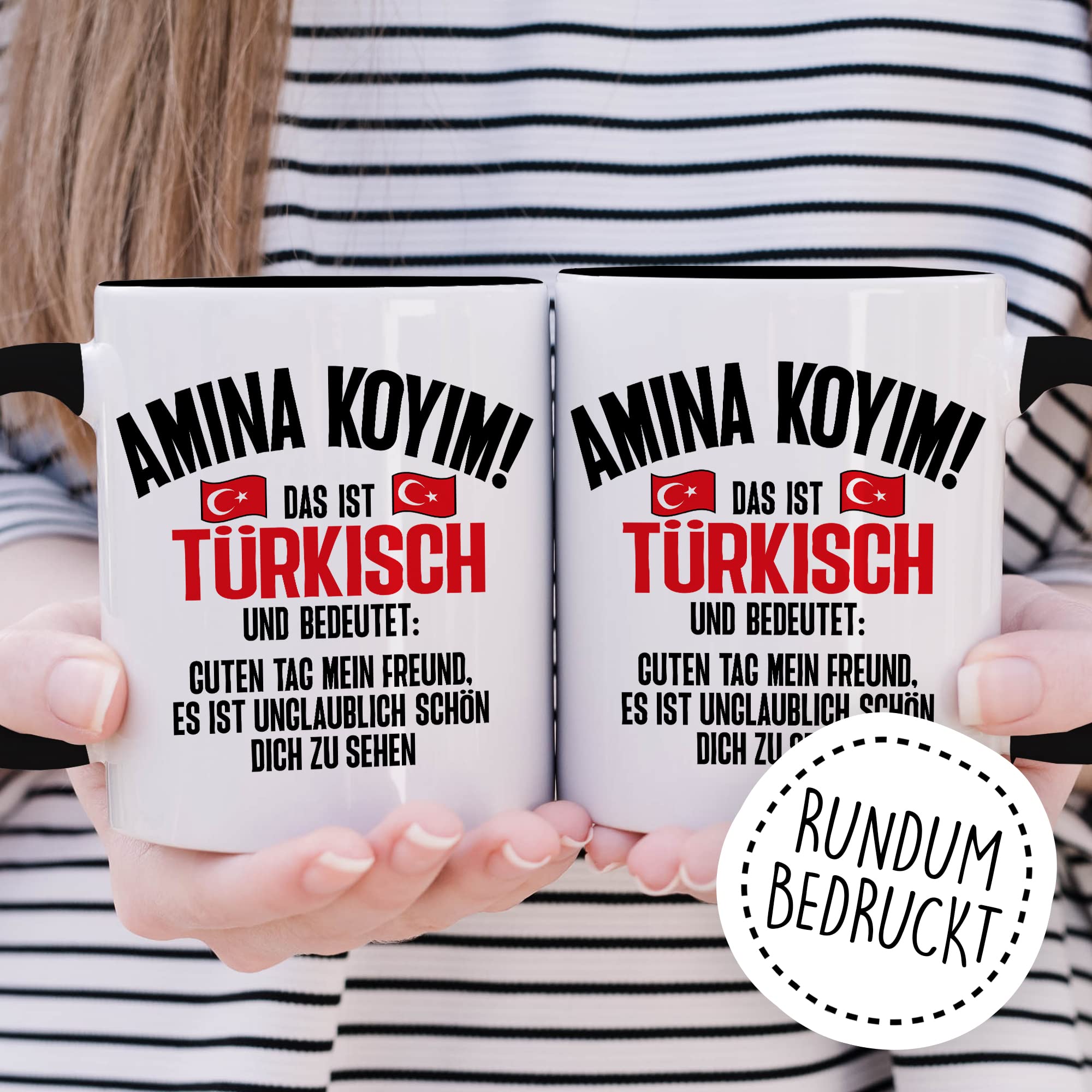 Amina Koyim Tasse lustige Kaffeetasse mit Spruch türkisch Kaffee-Becher Türken Witz Amina Koyim Geschenkidee Türke Türkin Geschenk Türkei türkisch Sarkasmus Schimpfwort Beleidigung Sprache