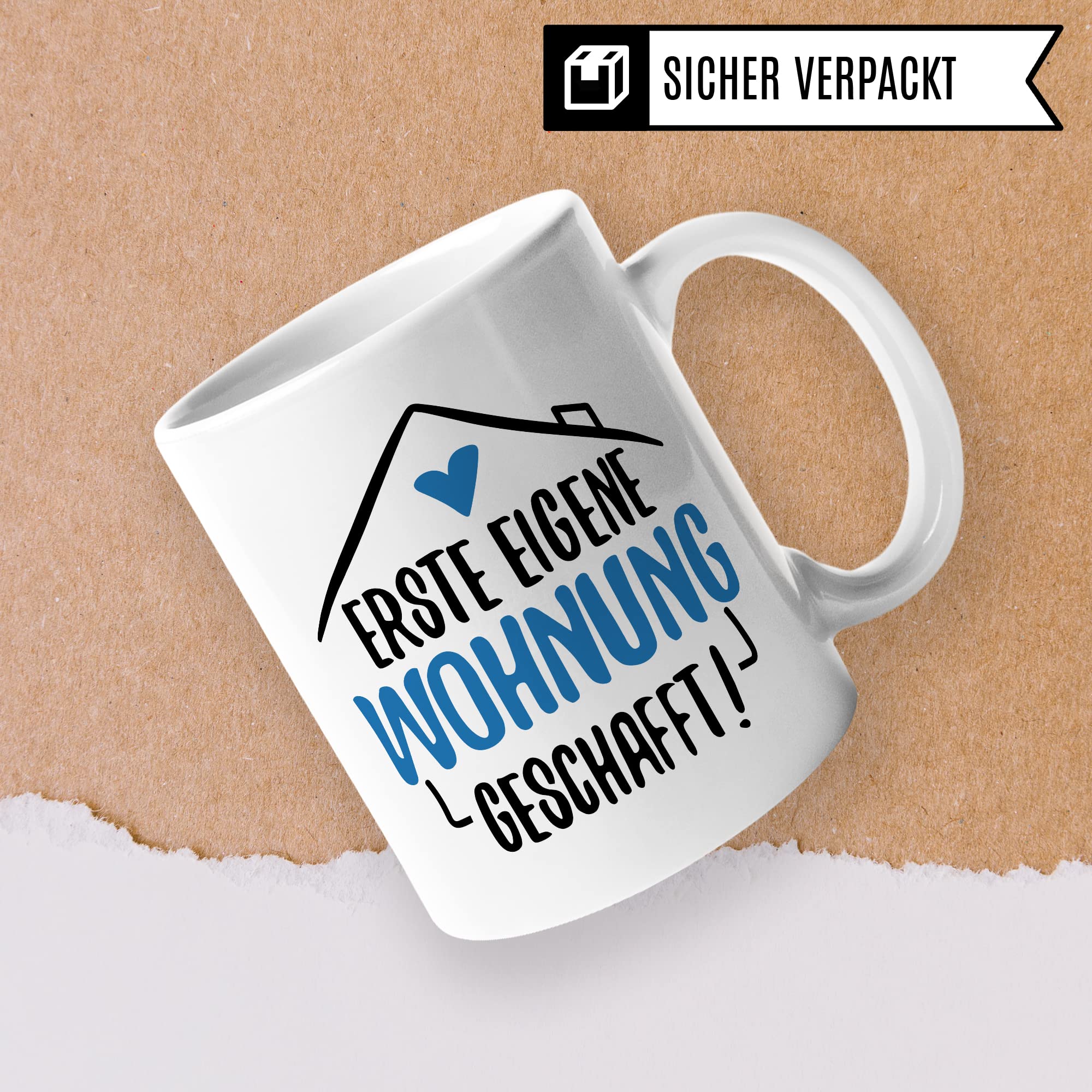 Tasse Eigene Wohnung Erste Wohnung Kaffee-Becher Wohnung Kaffeetasse Geschenk Geschenkidee Einweihungsparty Auszug Umzug Teetasse Ausziehen Eltern Ausstattung Geschirr