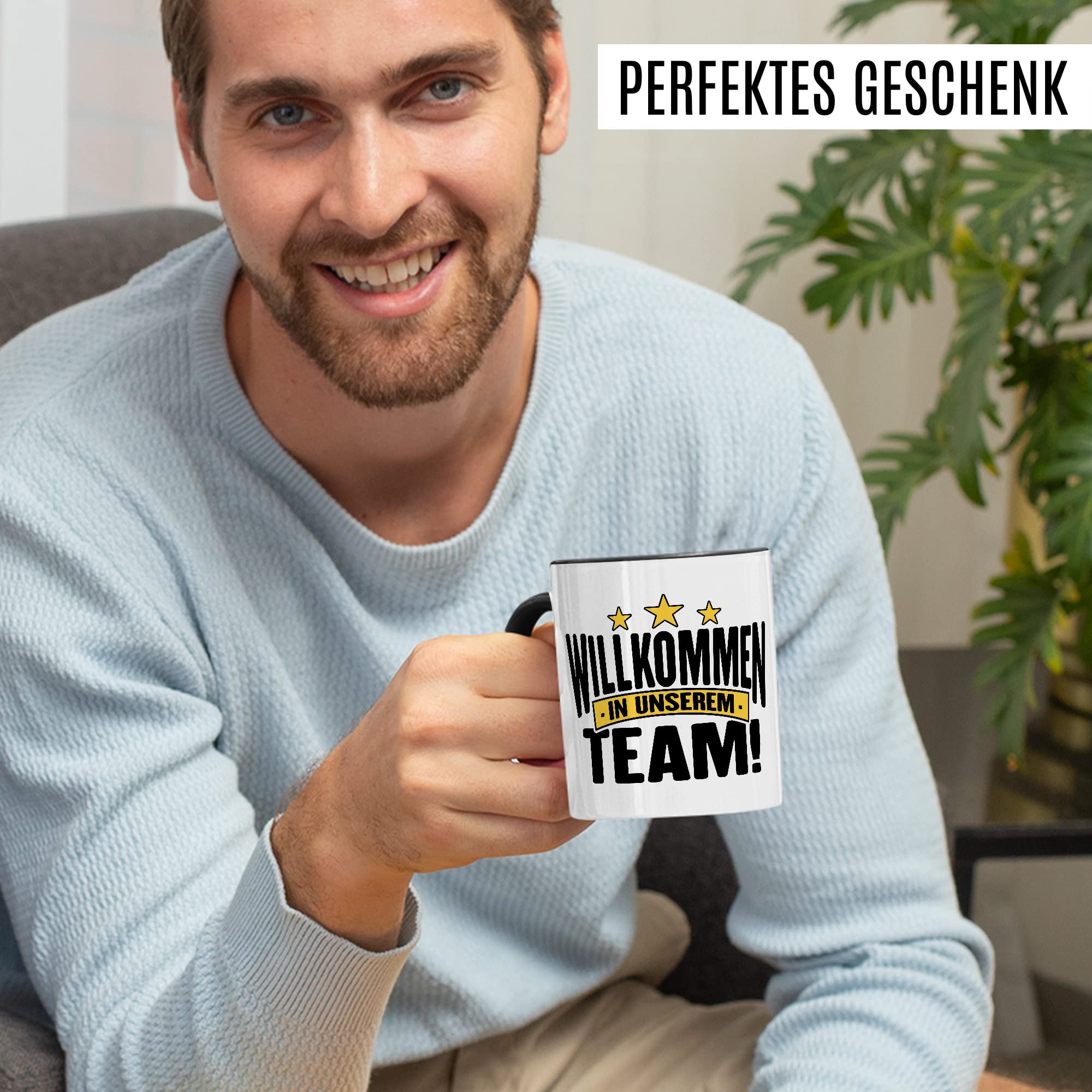 Willkommen Tasse Geschenk Kollegen Geschenkidee Willkommensgeschenk Kaffeetasse Büro neue Kollegen Geschenkidee Willkommen im Team Kaffee-Becher Zuwachs Mitarbeiter