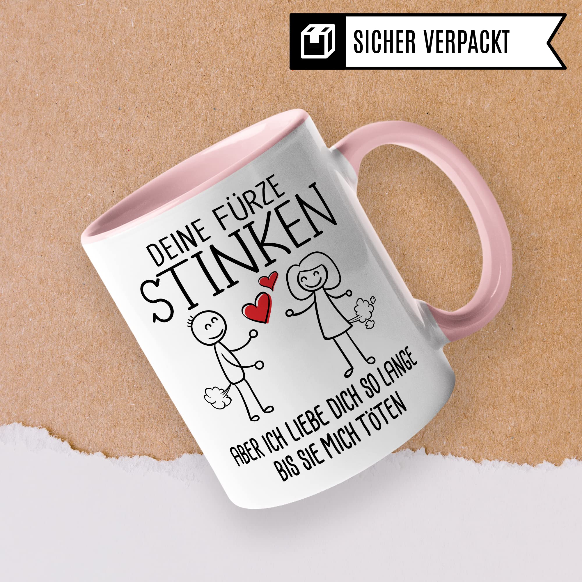 Tasse Fürze Geschenk, Deine Fürze stinken aber ich liebe dich solange bis sie mich töten Geschenkidee Ehemann Freund Partner Kaffee-Becher Kaffeetasse Tasse mit Spruch lustig