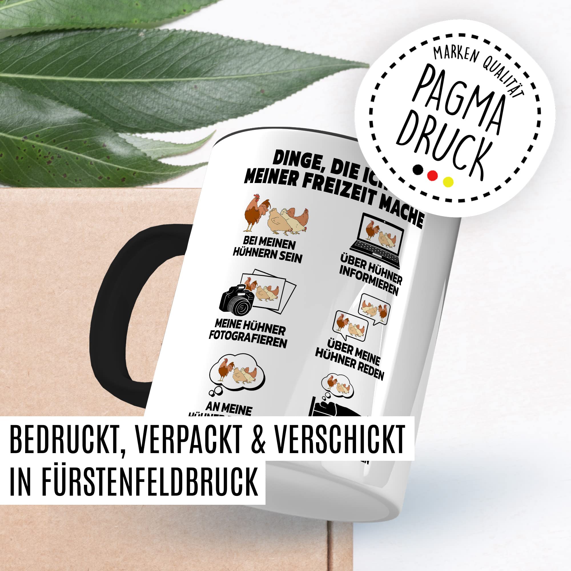 Hühner Tasse Henne Geschenkidee Kaffeetasse Huhn Geschenk für Hühner-Besitzer Kaffeebecher Hahn Becher