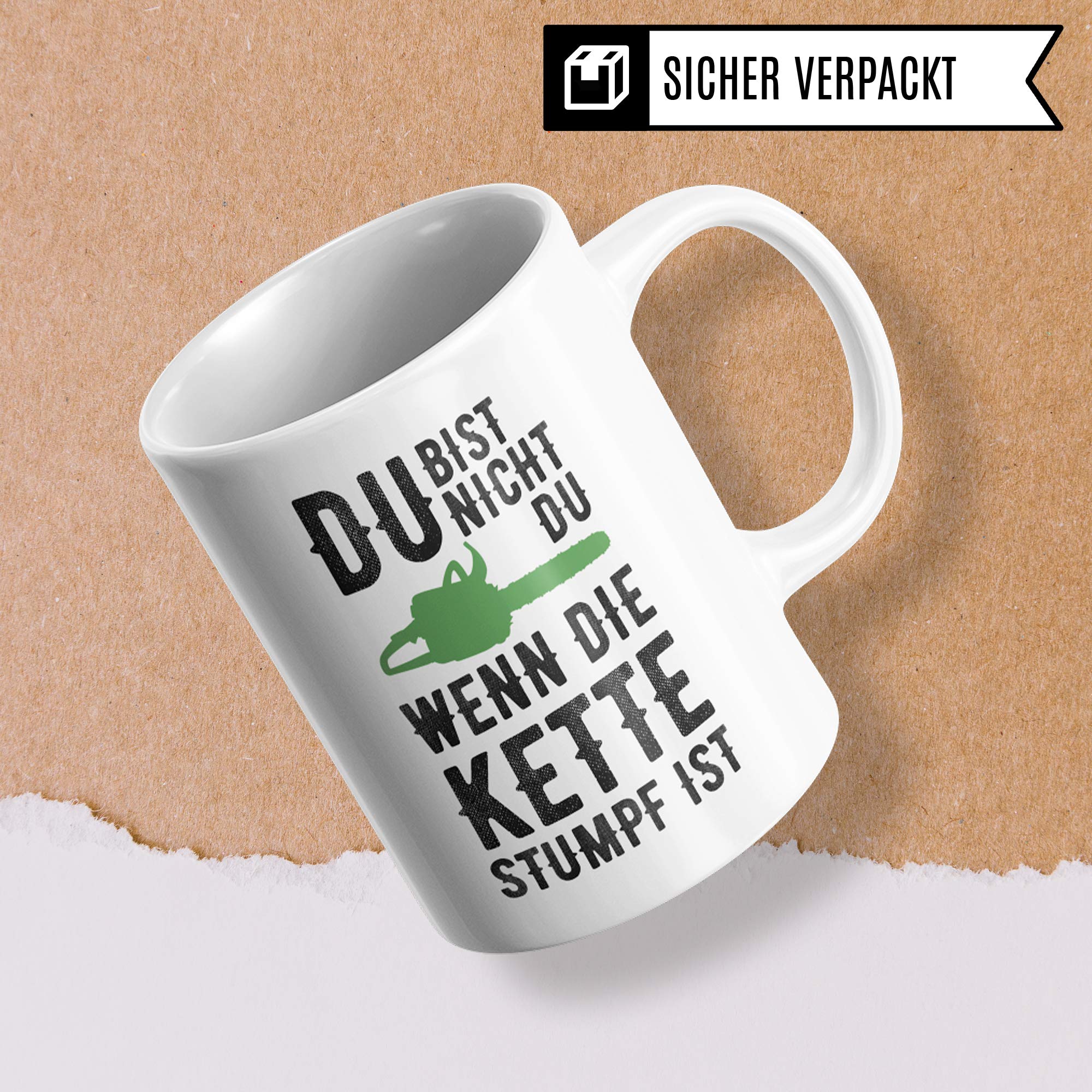 Pagma Druck Kettensäge Geschenk, Tasse Holzfäller Becher Waldarbeiter Förster Geschenk, Spruch Forstwirt Wald Holz Sägen Geschenkidee, Holzarbeiten Bäume Kaffeetasse lustig