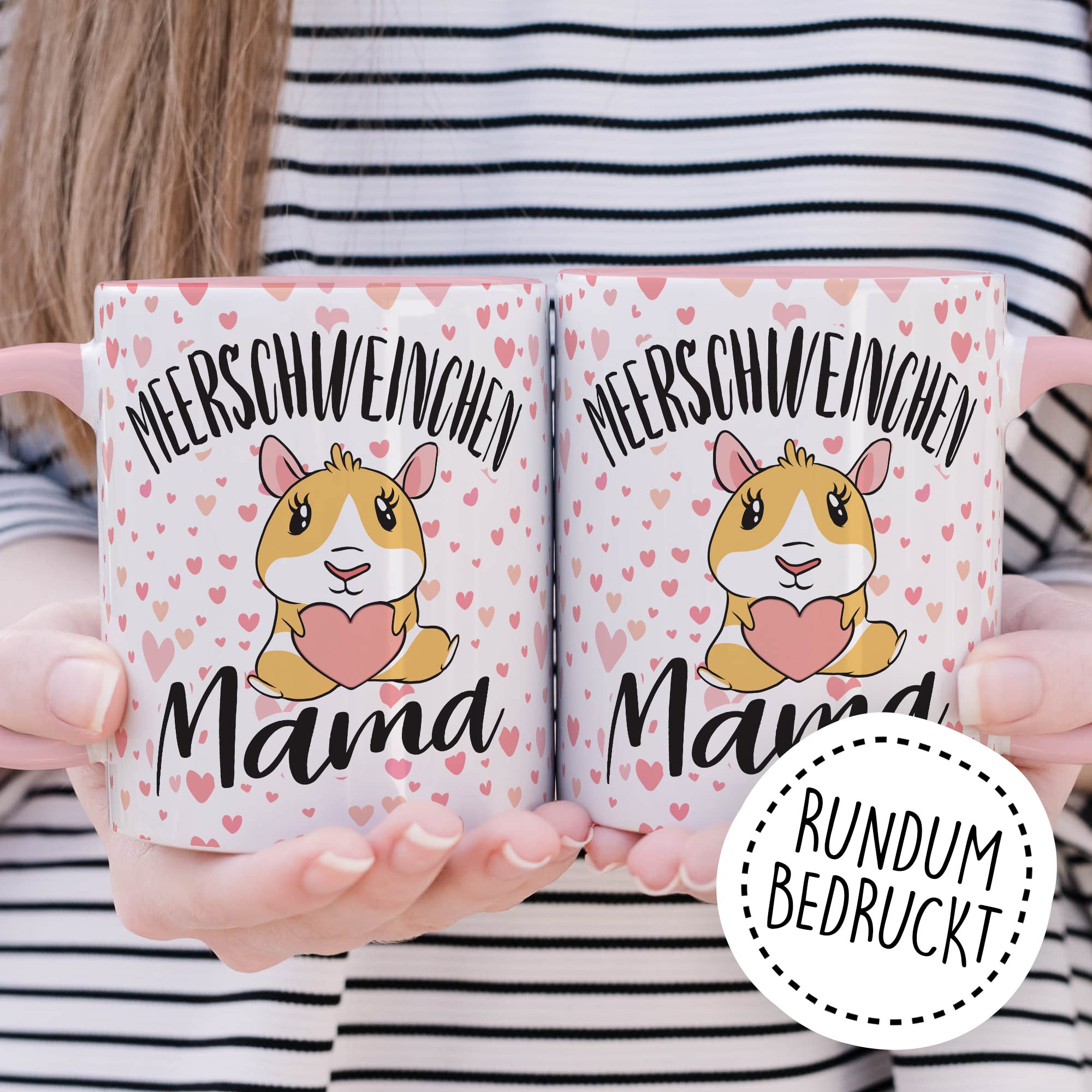 Meerschweinchen Mama Tasse mit Spruch lustige Meerschwein Kaffeetasse Geschenk Kaffee-Becher Meersau süß Geschenkidee Kollegin Humor Freundin Cartoon Aufdruck witzig Haustier