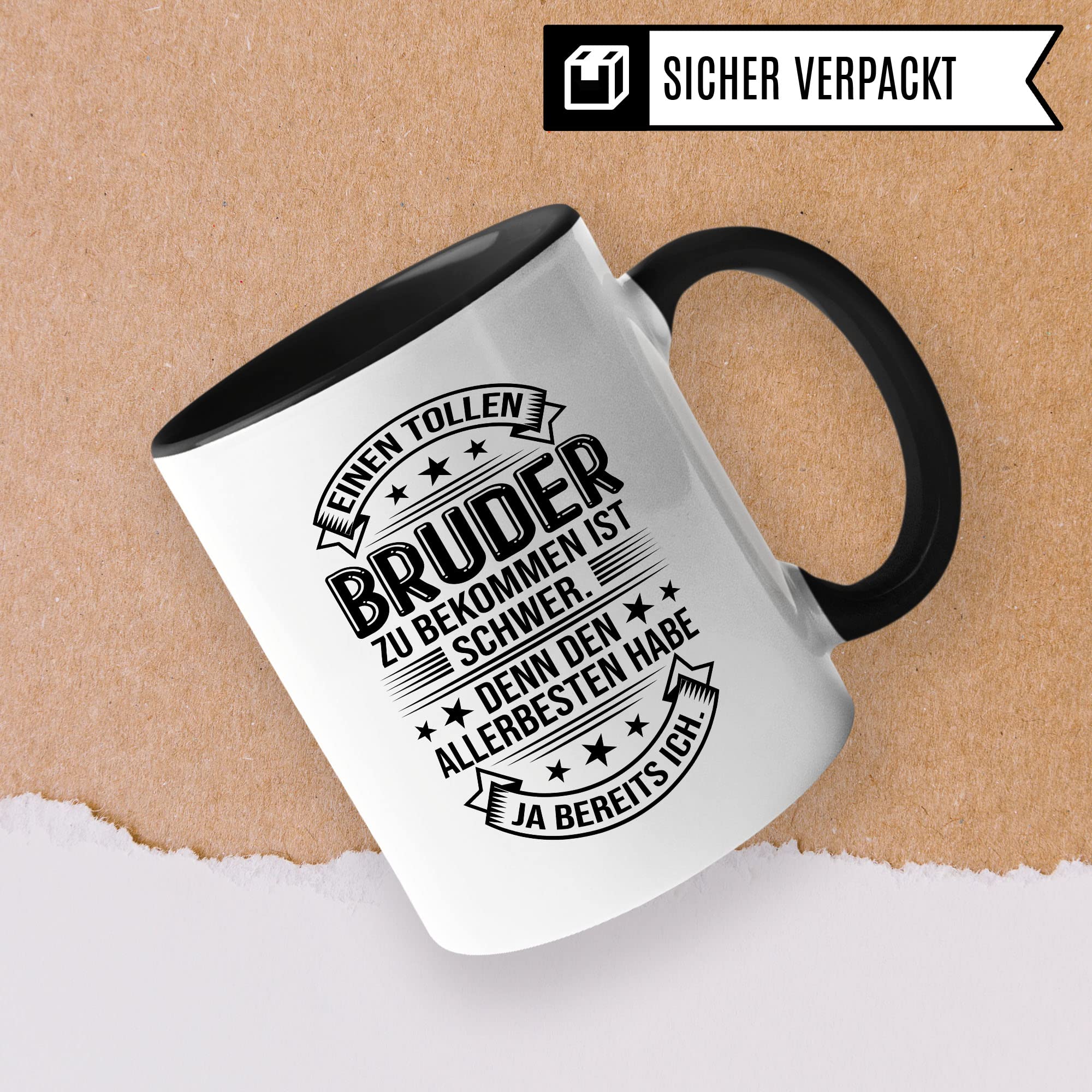 Toller Bruder Tasse Geschwister Kaffeetasse Brüder Geschenk Bruderherz Kaffee-Becher Schwester Geschenkidee Berster Bruder Motiv Geschwisterliebe