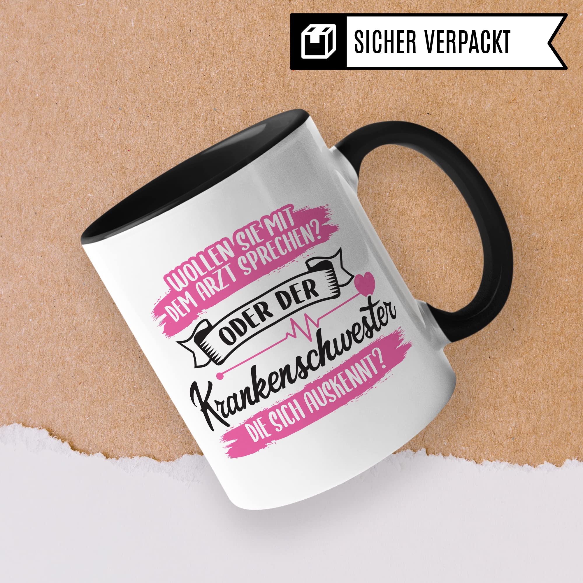 Krankenschwester Tasse - Geschenk für die Krankenschwester die sich auskennt - Krankenschwester Arzthelferin Medizinische Fachangestellte Kaffee-Becher