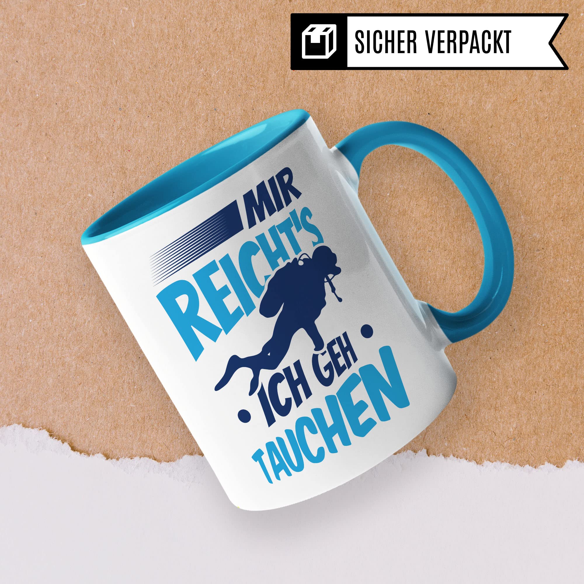 Tauchen Tasse Geschenkidee Diving Kaffeetasse Humor Witz Geschenk für Taucher Taucherin Kaffeebecher Tauchbuddy Becher