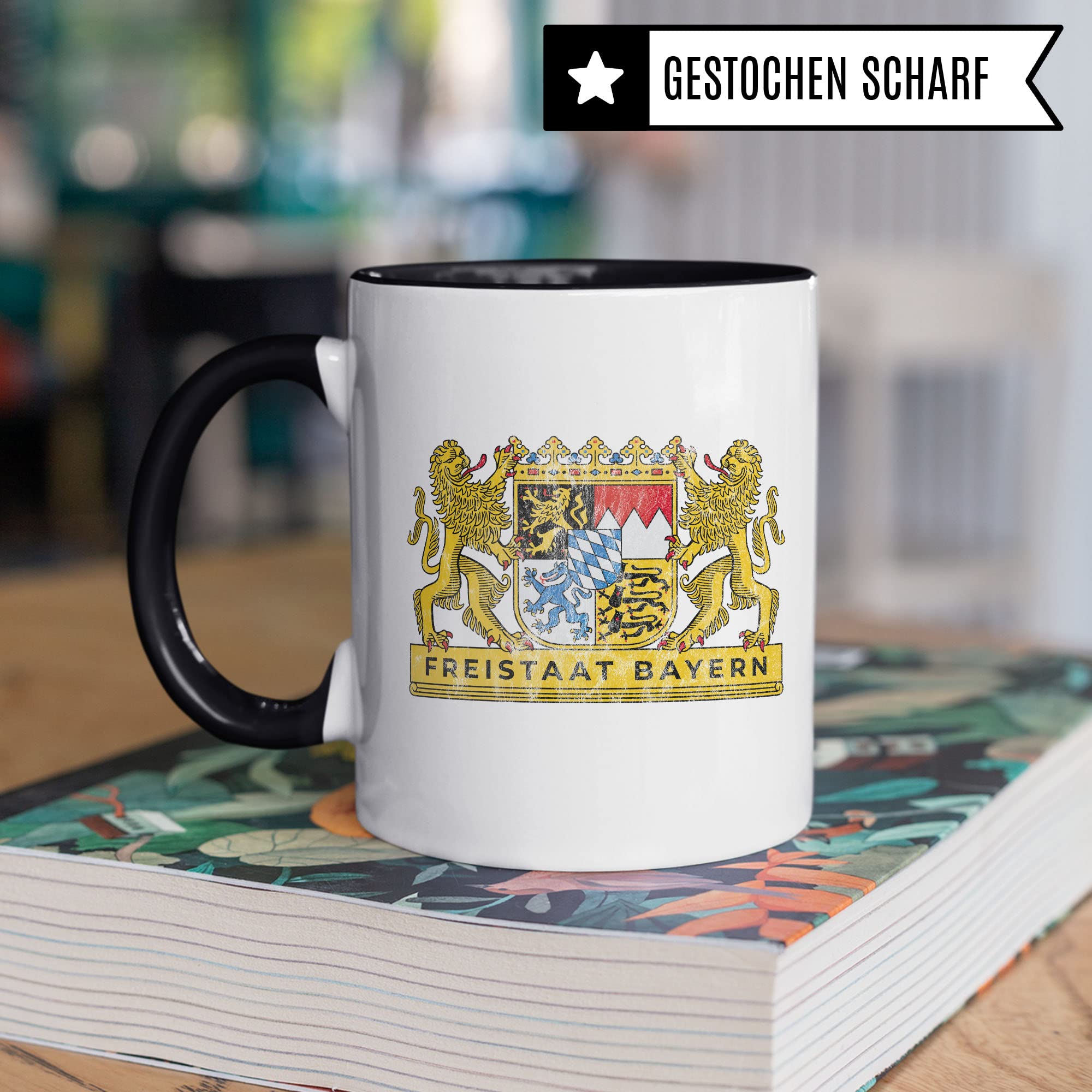 Freistaat Bayern Tasse Geschenkidee Heimat Kaffeetasse Humor Witz Geschenk für Bayer Kaffeebecher Bayrisch Becher