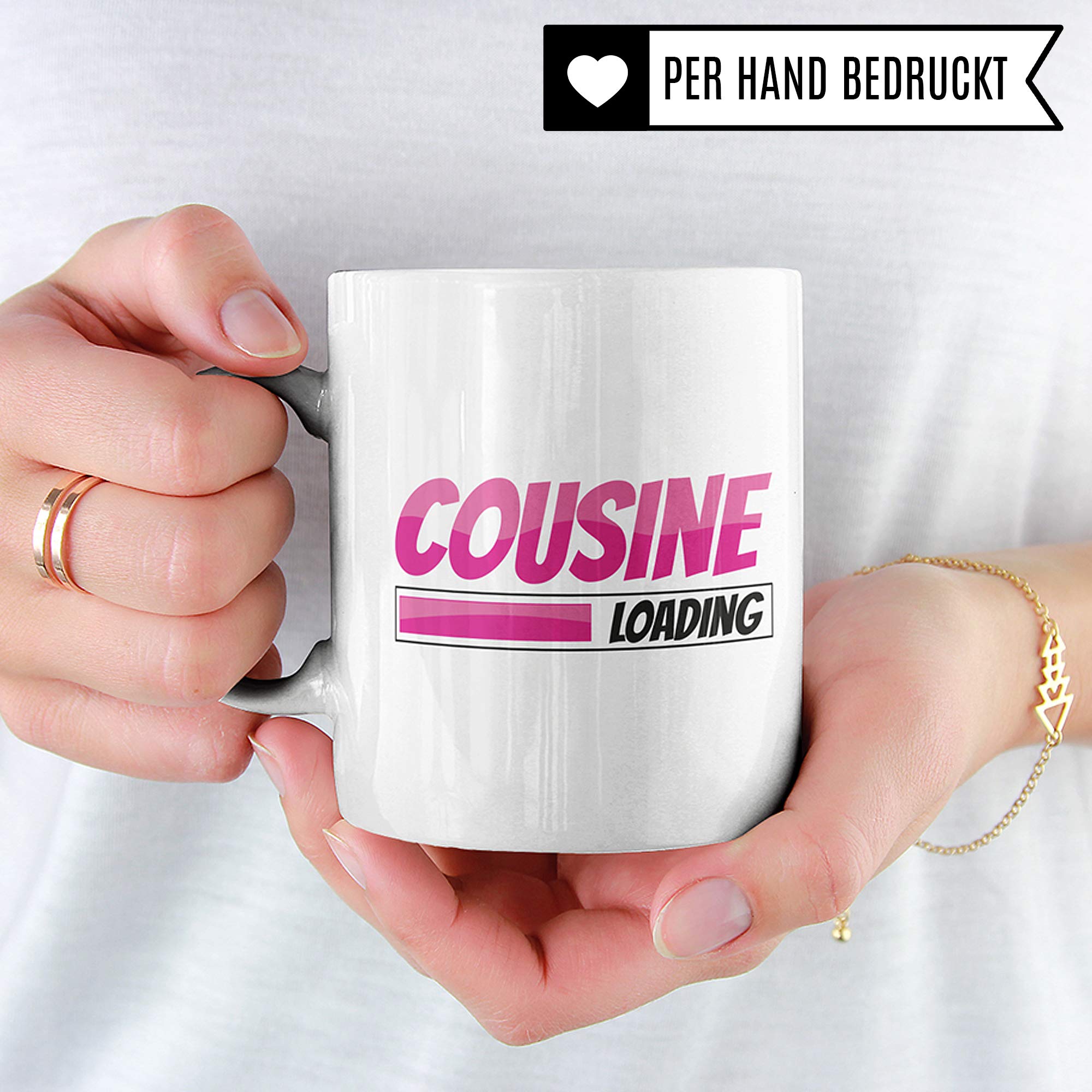 Pagma Druck Cousine Geschenk Becher, Tasse Cousine, Kaffeetasse Beste Cousine der Welt Geschenkideen, Familie Witz Kusine Kaffeebecher lustig