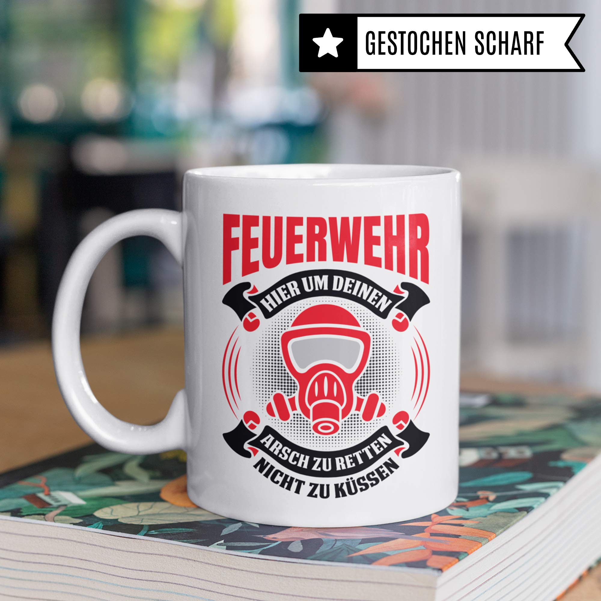 Pagma Druck Feuerwehr Tasse Geschenk, Feuerwehrmann Spruch Becher Geschenkidee, Kaffeetasse Freiwillige Feuerwehr (Weiß/Weiß)