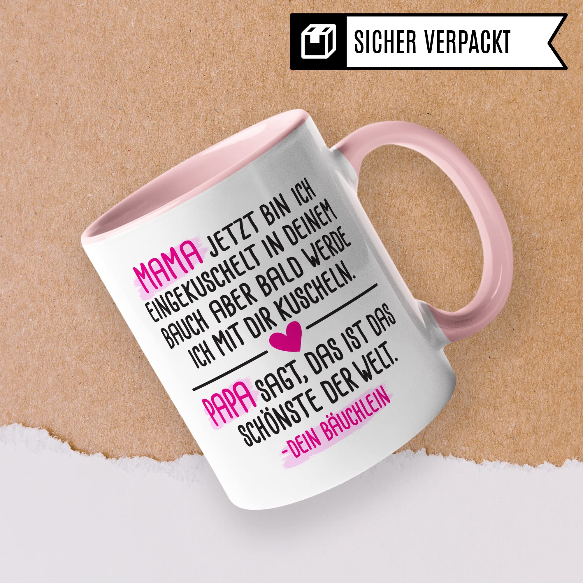 Tasse für Mama / Papa mit "dein Bäuchlein" Motiv - Geschenk für werdende Mütter & Väter