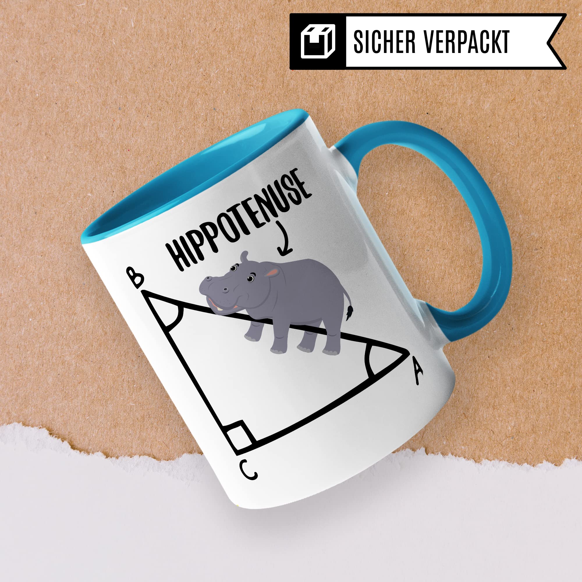 Mathe Tasse Mathematiker Kaffeetasse Hippothenuse lustig Kaffee-Becher Mathe-Lehrer Geschenkidee Sarkasmus Mathematik Mathematikstudent Geschenk Kollegium Lehrerzimmer Pythagoras Nilpferd Flusspferd