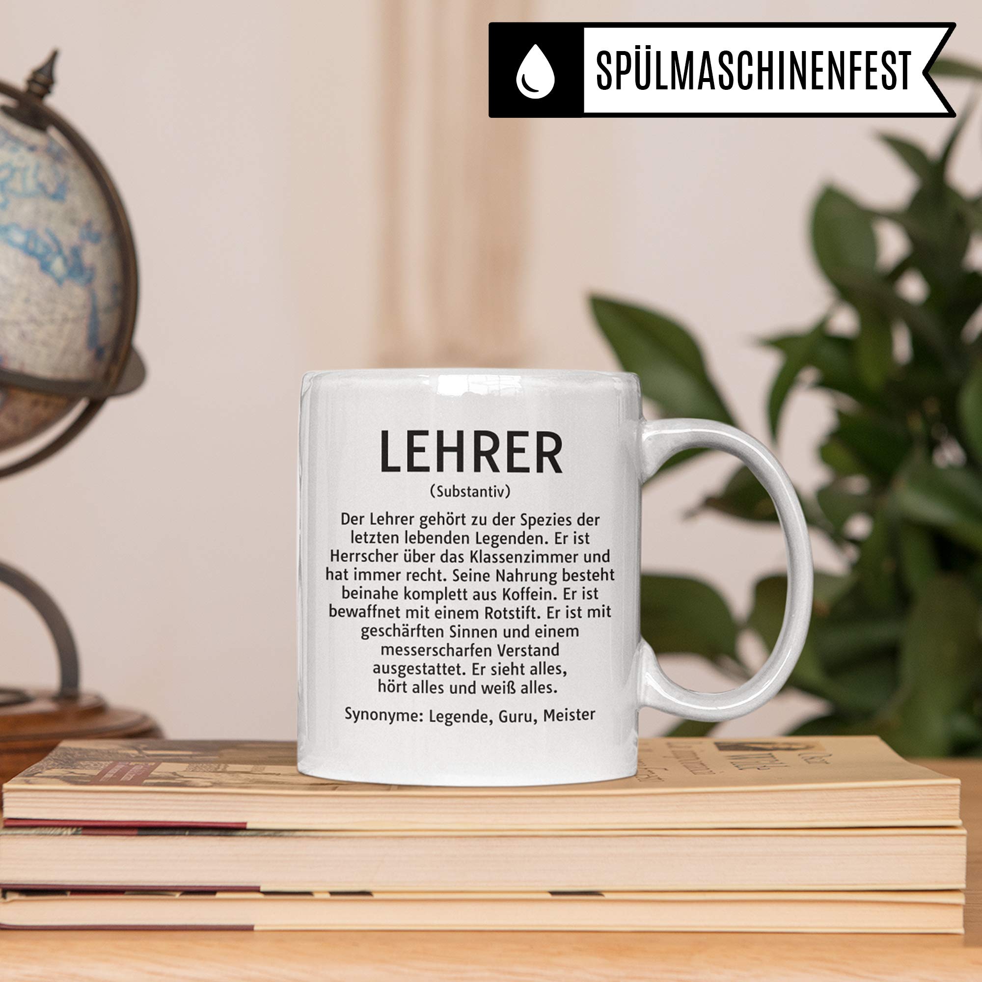 Pagma Druck Tasse Lehrer Definition, Geschenk für Lehrer, Kaffeetasse Geschenkidee Lehrer, Kaffeebecher Lehramt Schule Unterricht Witz, Lehrer Geschenk lustig Abschied Abschluss Grundschule