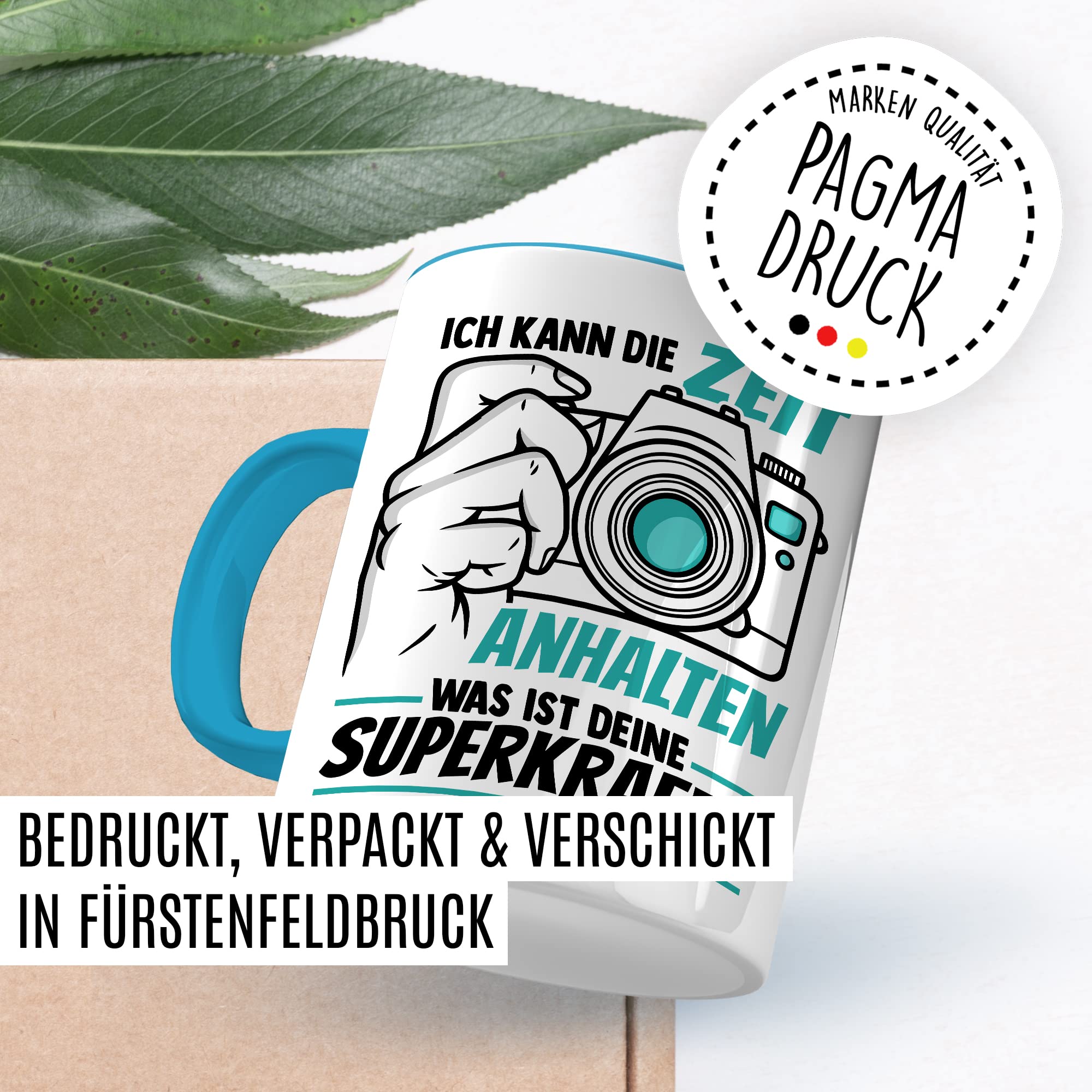 Tasse Kameramann Geschenk, Ich kann die Zeit einhalten - Und was ist deine Superkraft Geschenkidee Fotograf Kaffee-Becher Kaffeetasse mit Spruch lustig Kamera fotografieren