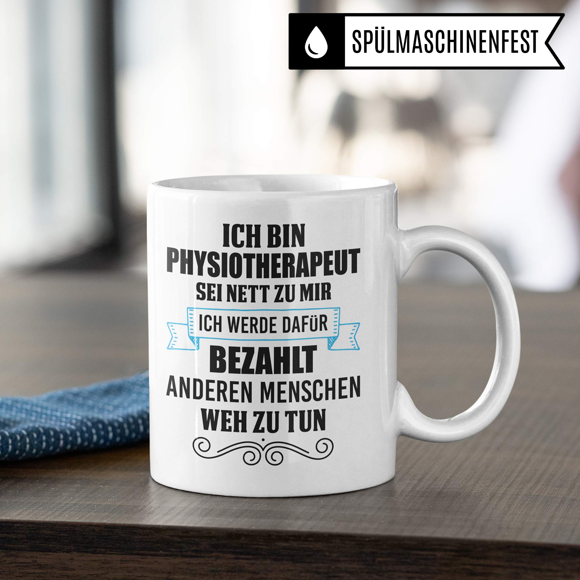 Pagma Druck Physiotherapeut Tasse, Physiotherapeuten Geschenke, Physiotherapie Kaffeetasse Geschenkidee, Kaffeebecher Physio Praxis Krankengymnastik Geschenk Physiotherapeut