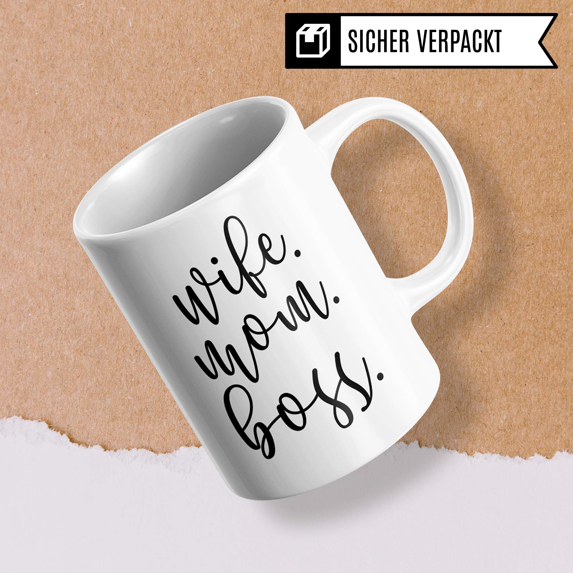 Pagma Druck Wife Mom Boss Tasse Geschenk für Mama | Mutter Becher mit Spruch | Kaffeetasse Geschenkidee zum Muttertag | Kaffeebecher als Muttertagsgeschenk Geburtstagsgeschenk