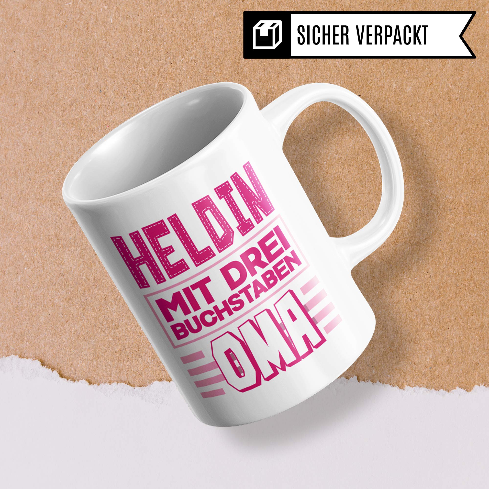 Oma Tasse mit Spruch Geschenk, Großmutter Becher Geschenkidee, Kaffeetasse für Omi mit Spruch, Großeltern Kaffeebecher