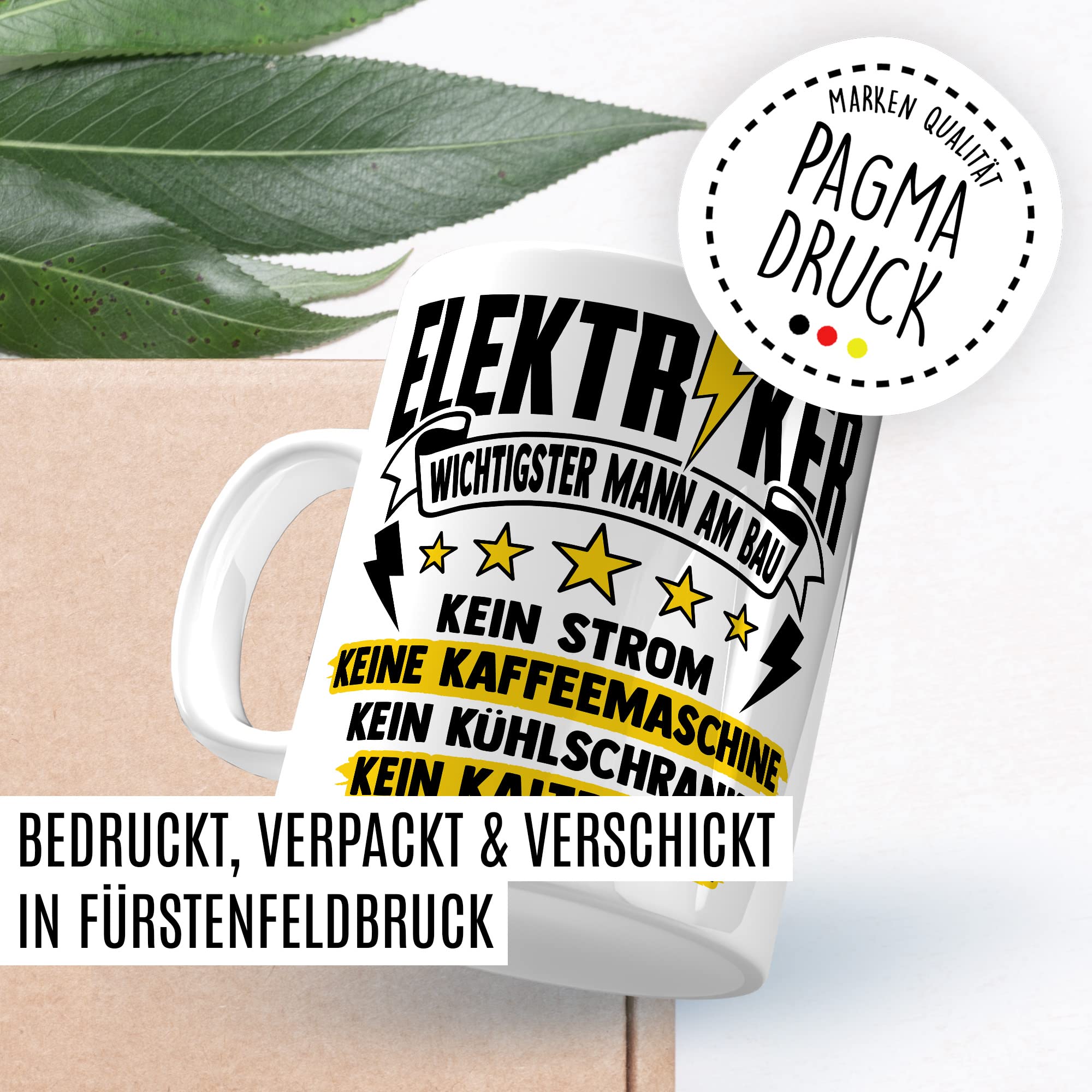 Installateur Tasse Elektriker Wichtigster Mann am Bau Witz Geschenkidee Elektronik Kaffeetasse Geschenk für Elektrotechniker Kaffeebecher Baustellen Becher