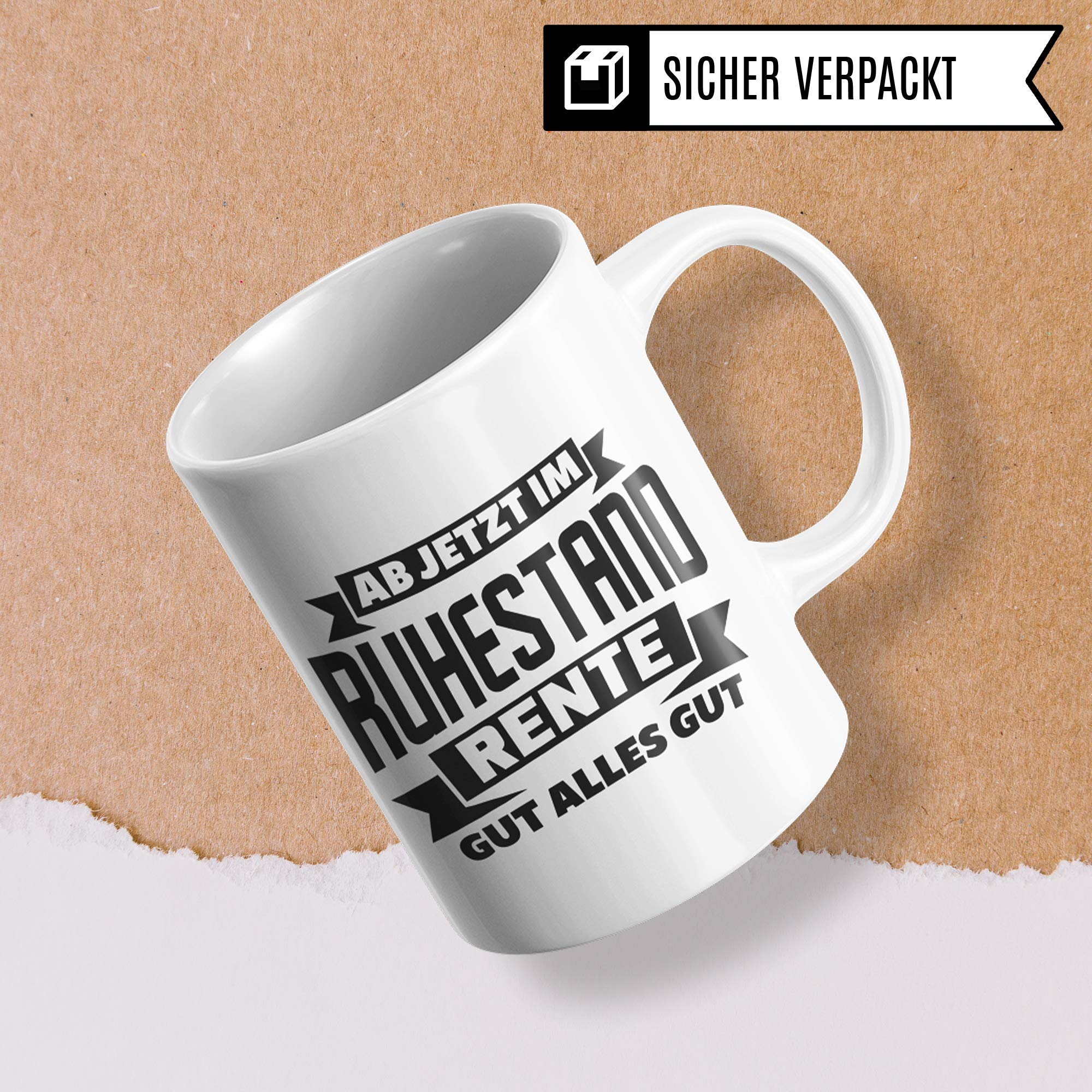 Pagma Druck Ruhestand Tasse, Renteneintritt Geschenk Kaffeetasse, Kaffeebecher Rentenbeginn Pension Rentnerin Spruch, Rentner Geschenke für die Rente Becher Mann & Frau