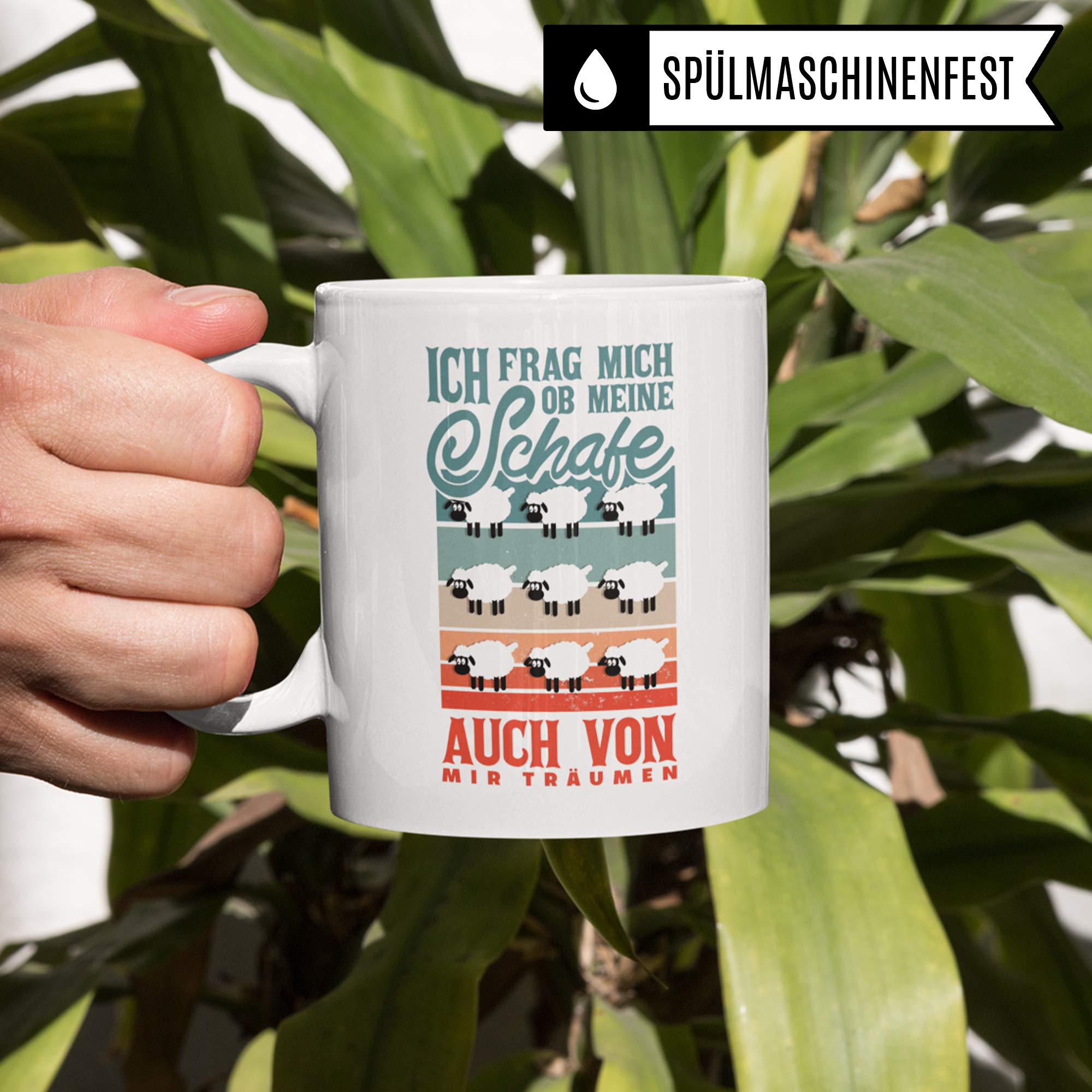 Pagma Druck Schaf Tasse - Geschenk Becher für Schäfer & Schafzüchter - Kaffeetasse Schafzucht Schäferei - Geschenkidee Schäfchen Kaffeebecher