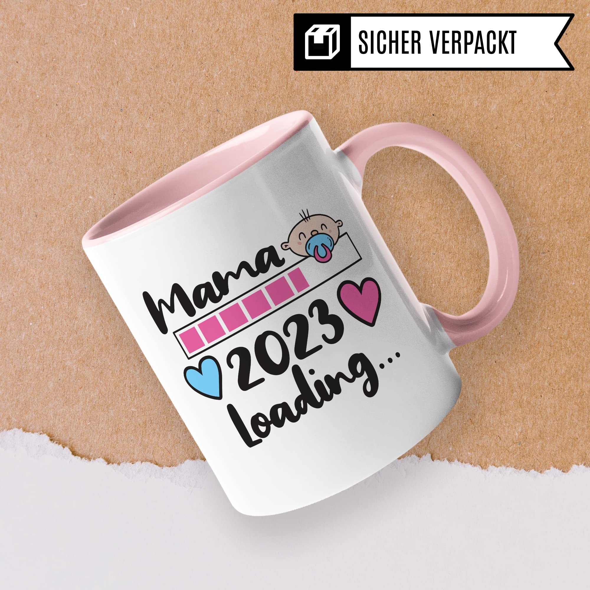 Tasse Mama 2023 Loading - Geschenk Schwangerschaft Tasse - Geschenk-Idee Schwanger werdende Mutter Kaffee-Becher