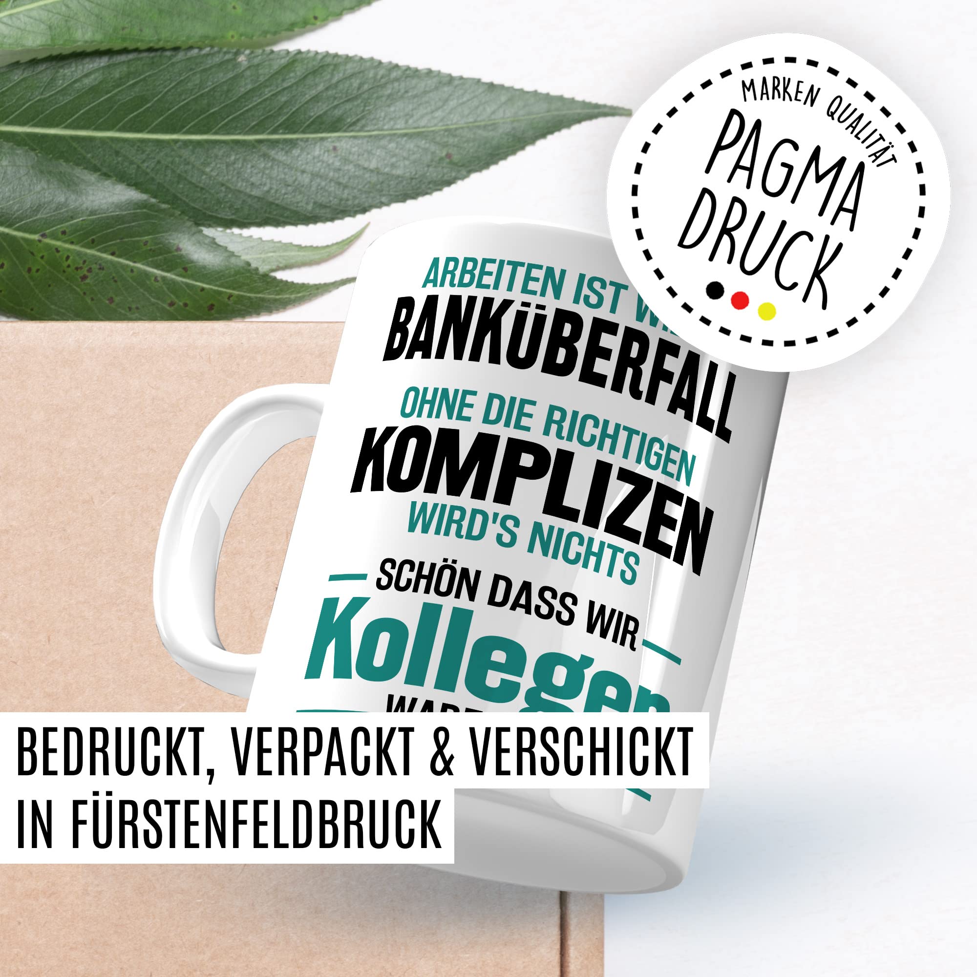 Jobwechsel Tasse Abschiedsgeschenk Kaffeetasse Spruch lustiger Kaffee-Becher Abschied Kollege Kollegin Ruhestand Geschenkidee Rente Geschenk Büro Arbeit Humor Schön dass wir Kollegen waren