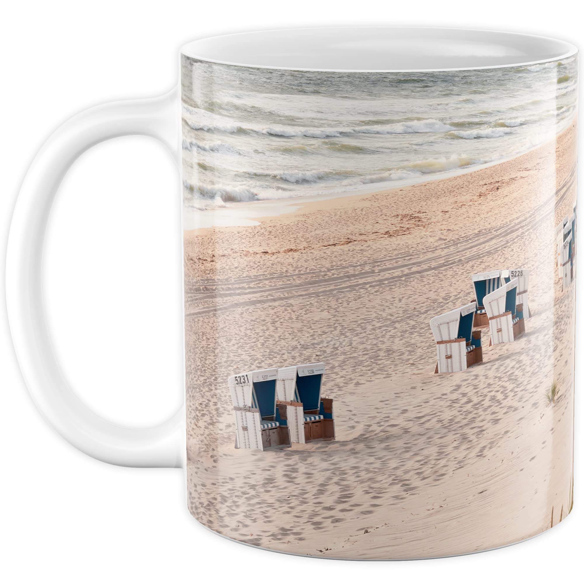 Tasse von Sylt Strandbild Kaffee-Tasse Kaffee-Becher Geschenkidee für Syltliebhaber Geschenk Syltfan Tasse Insel Sylt Urlaub