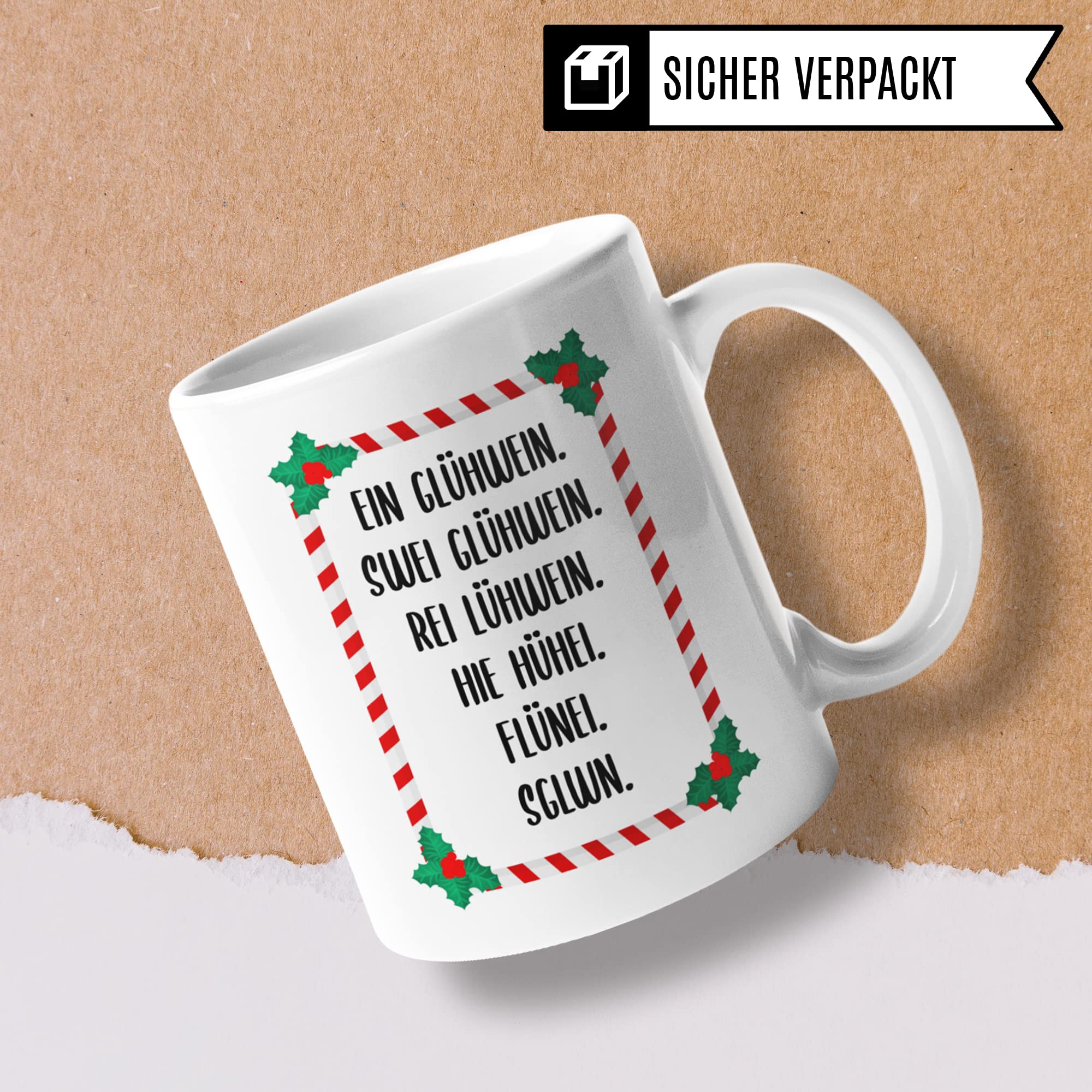 Glühwein tasse | Geschenk für die Weihnachtszeit & Advent Glühweintassen lustig Keramik | Geschenkidee Glühweinbecher mit Weihnachtsmotiv Punsch Becher