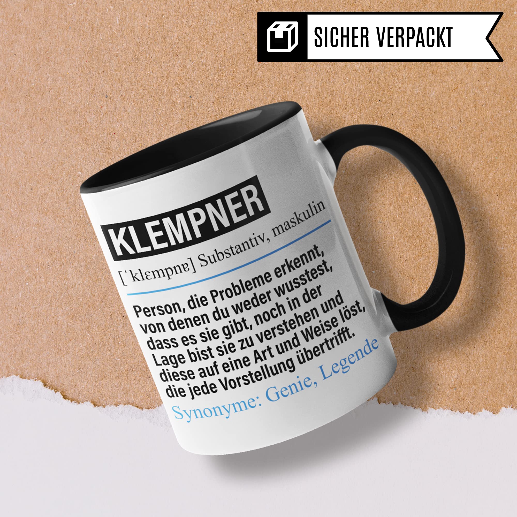 Klempner Tasse lustig, Klempner Geschenk Beruf, Spruch Installateur Geschenkidee, Kaffeetasse Beruf Spengler Heizungsinstallateur Kaffeebecher Teetasse Becher