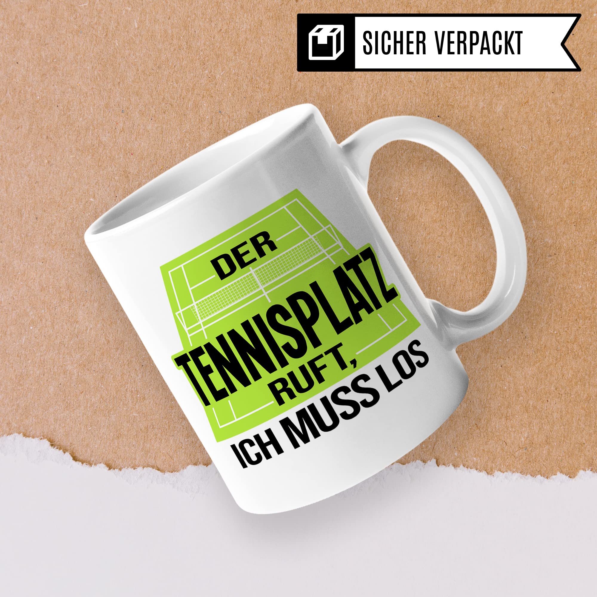 Tasse Tennis, Der Tennisplatz ruft Ich muss los, Tennis-Spruch Geschenk Tennisspieler Tennis-Spielerin Tennisprofi Tennisliebhaber, Geschenkidee Kaffeetasse Spielpartner