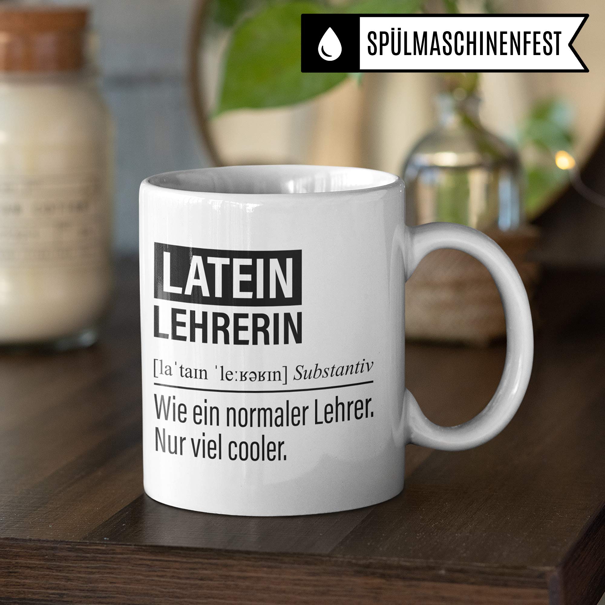 Lateinlehrerin Tasse, Geschenk für Latein Lehrerin, Kaffeetasse Geschenkidee Lehrerin, Kaffeebecher Lehramt Schule Lateinisch Unterricht Witz