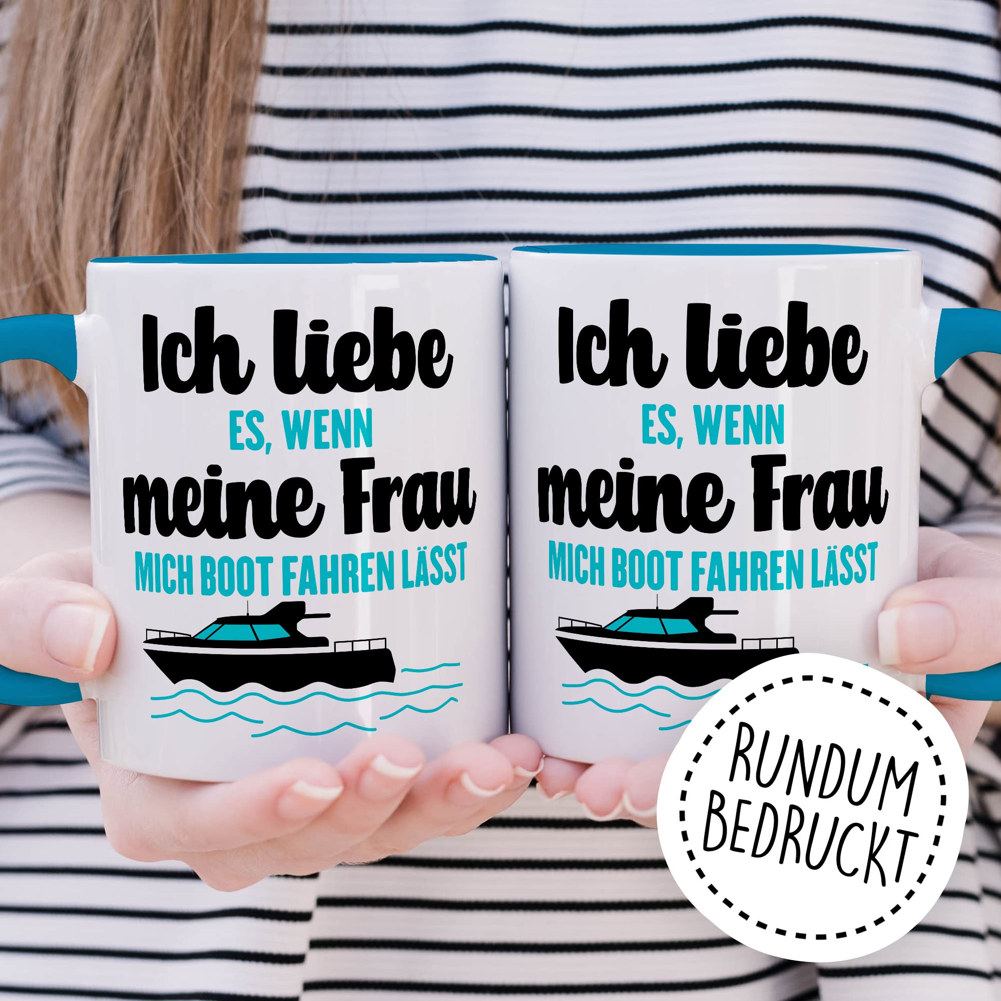 Tasse Boot Geschenk, Ich liebe es wenn meine Frau mich Boot fahren lässt Geschenkidee Kapitän Kaffeetasse Bootbesitzer Kaffee-Becher Teetasse mit Spruch lustig