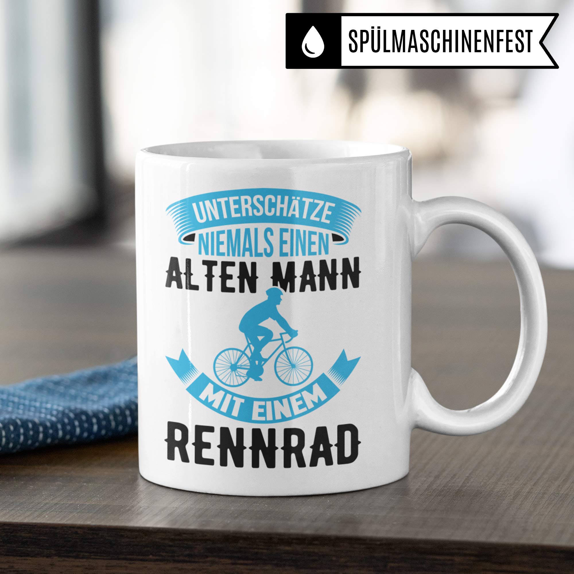 Pagma Druck Rennrad Tasse, Geschenk Rennradfahrer, Becher Fahrradmotiv Fahrrad, Rennrad Geschenkideen lustig Radfahren Radfahrer Rennradfahrer Kaffeetasse