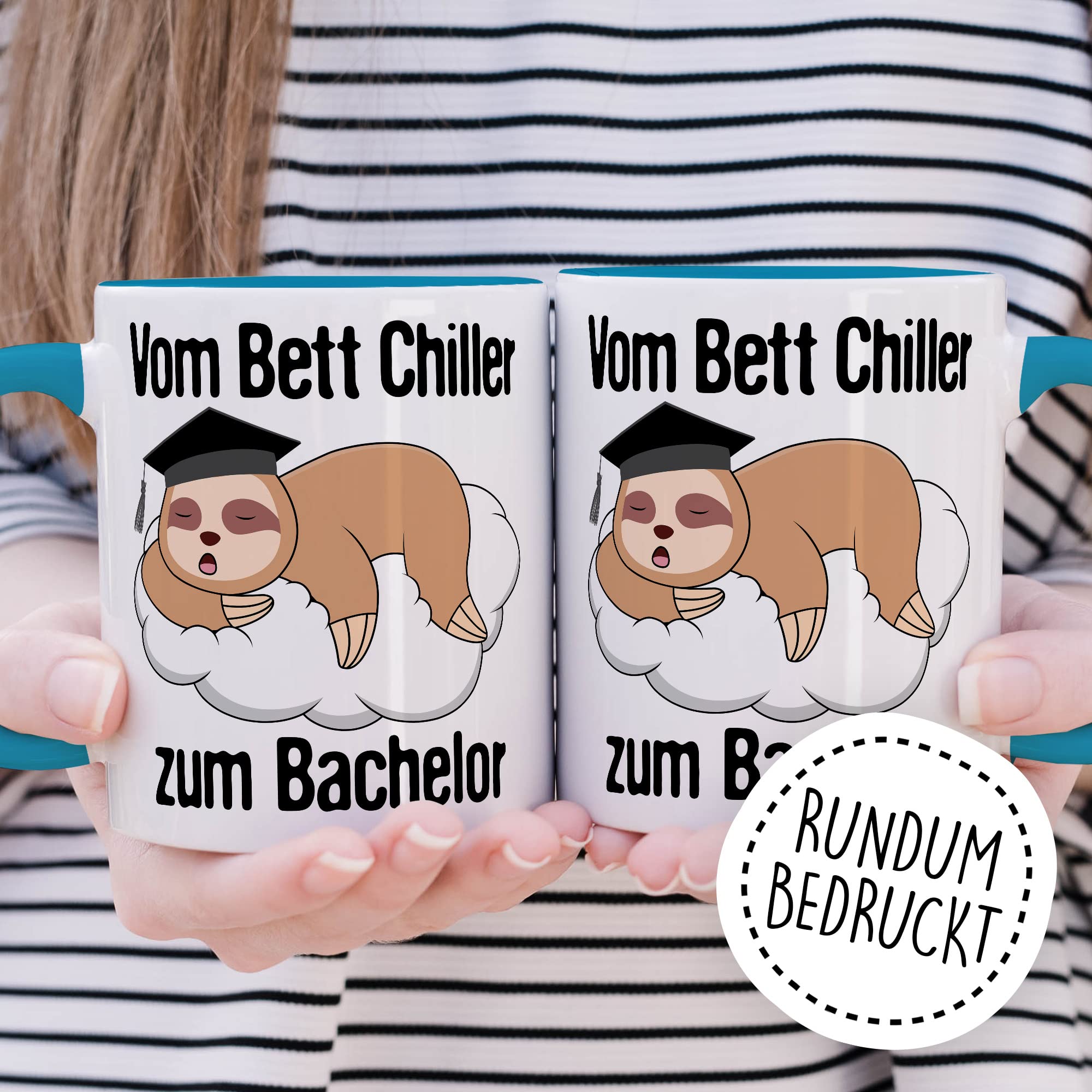 Bachelor Tasse Studenten Geschenk Humor Kaffeetasse mit lustigen Spruch Uni Kaffeebecher Studentin Geschenkidee Faultier Teetasse