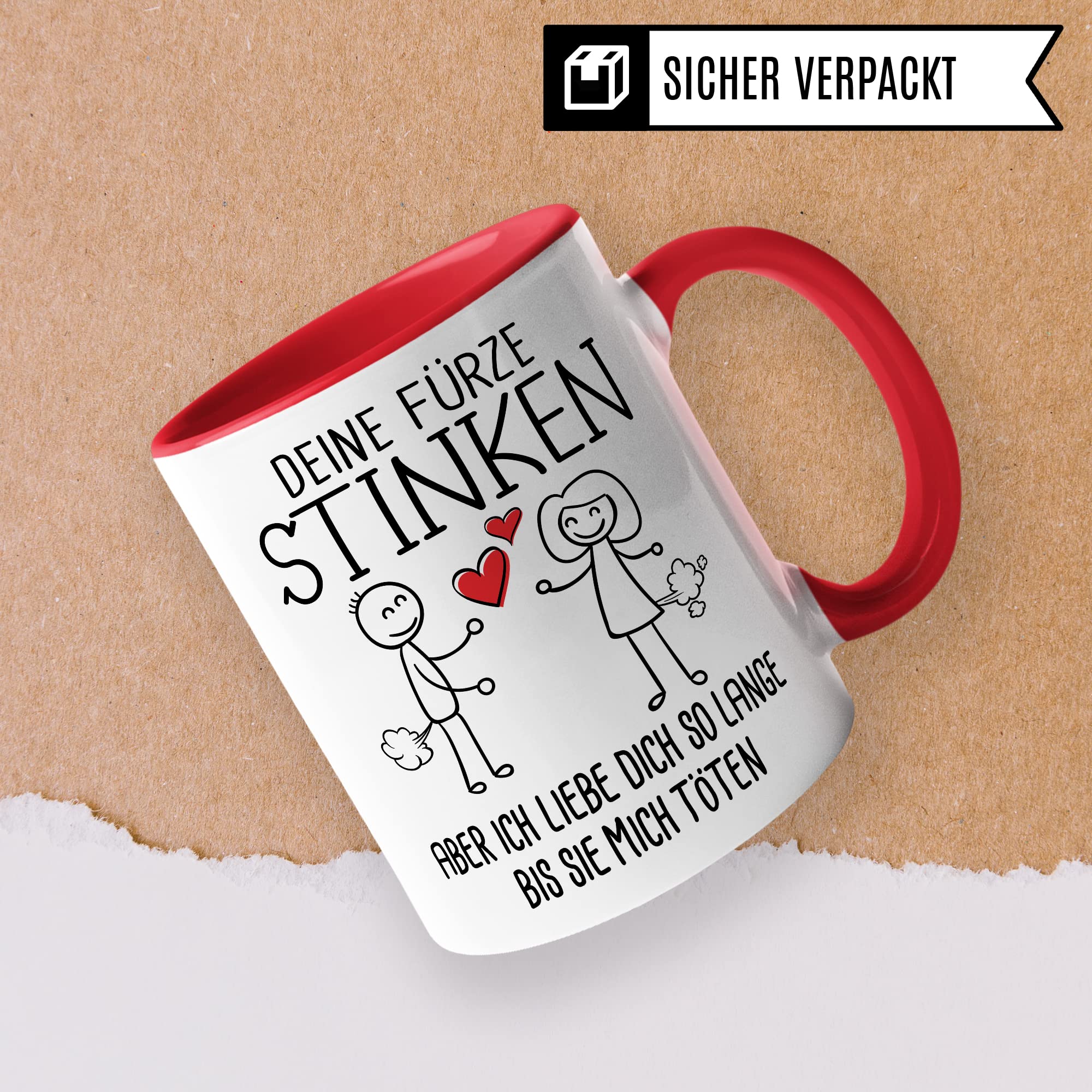 Tasse Fürze Geschenk, Deine Fürze stinken aber ich liebe dich solange bis sie mich töten Geschenkidee Ehemann Freund Partner Kaffee-Becher Kaffeetasse Tasse mit Spruch lustig