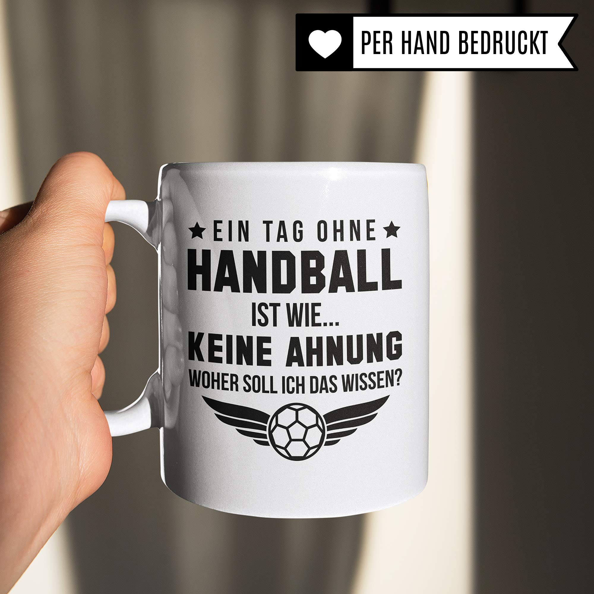 Pagma Druck Handball Tasse Geschenk, Handball Geschenkidee Spruch Becher, Handball Geschenke für Männer, Handballer Handballverein Handballmannschaft Motiv