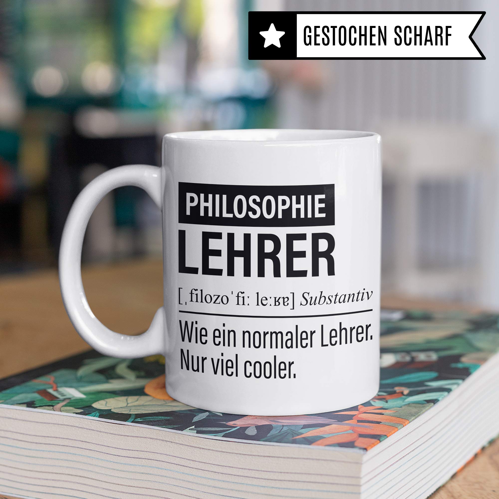 Philosophie Lehrer Tasse, Geschenk für Philosophielehrer, Kaffeetasse Geschenkidee Lehrer, Kaffeebecher Lehramt Schule Philosophie Unterricht Witz