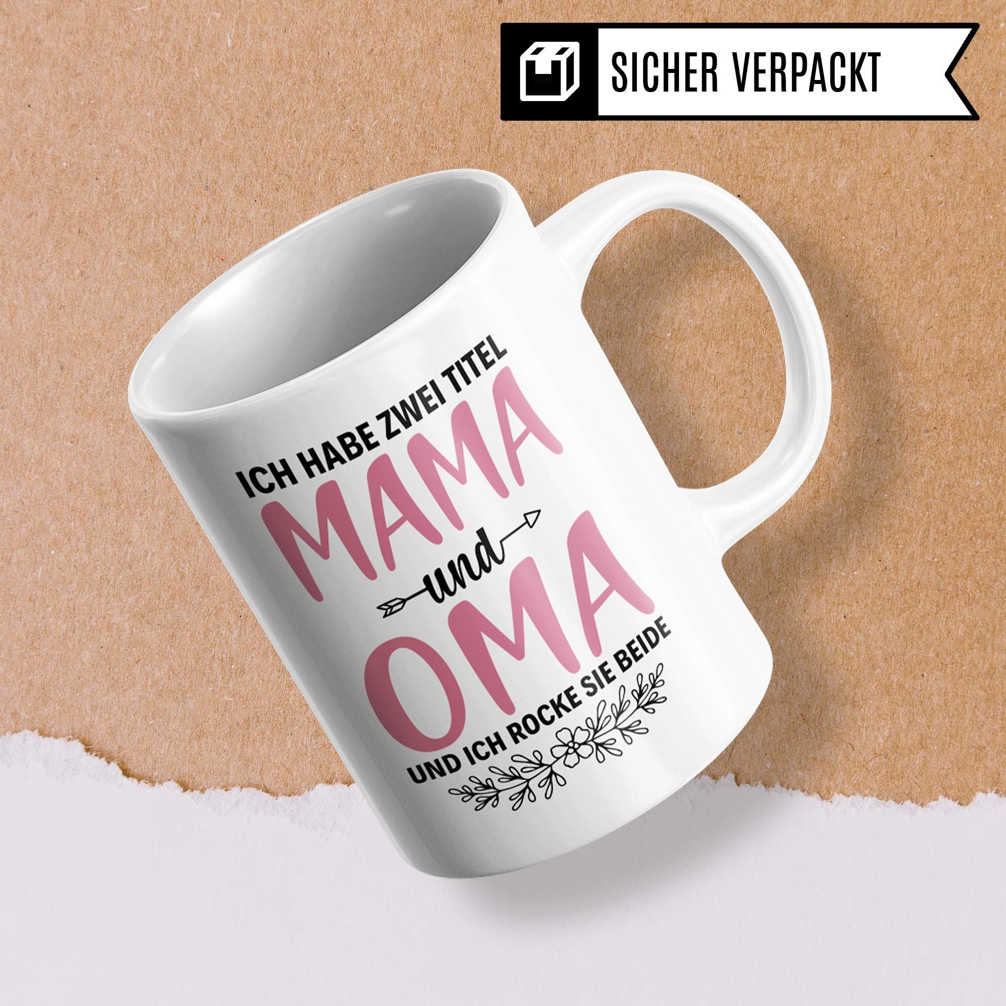 Oma Tasse Geschenk, Großmutter Spruch Becher Geschenkidee, Kaffeetasse für Omi mit Spruch, Großeltern Kaffeebecher