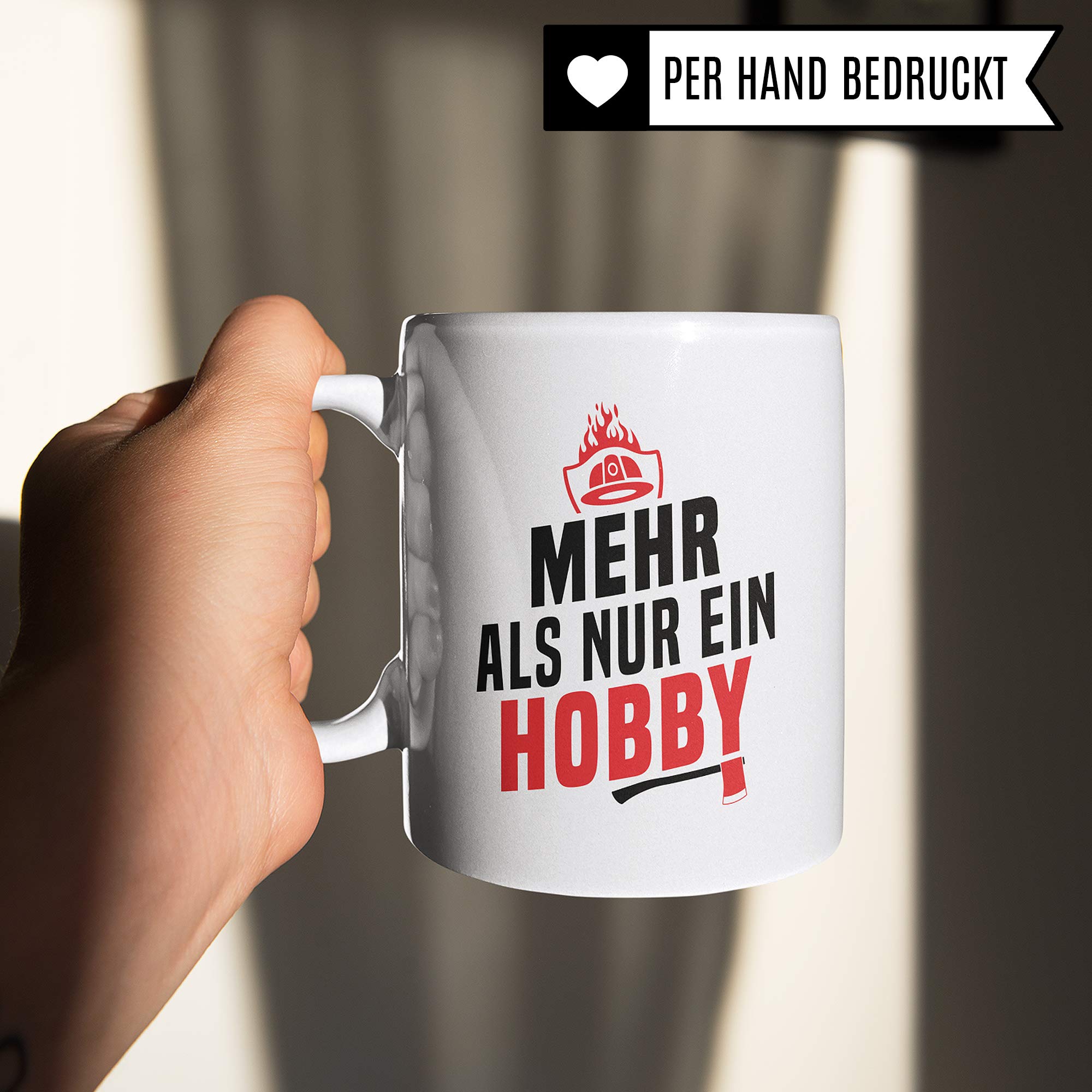 Pagma Druck Feuerwehr Tasse Geschenk, Feuerwehrmann Spruch Becher Geschenkidee, Freiwillige Feuerwehr Kaffeetasse Feuerwehrler (Weiß/Weiß)