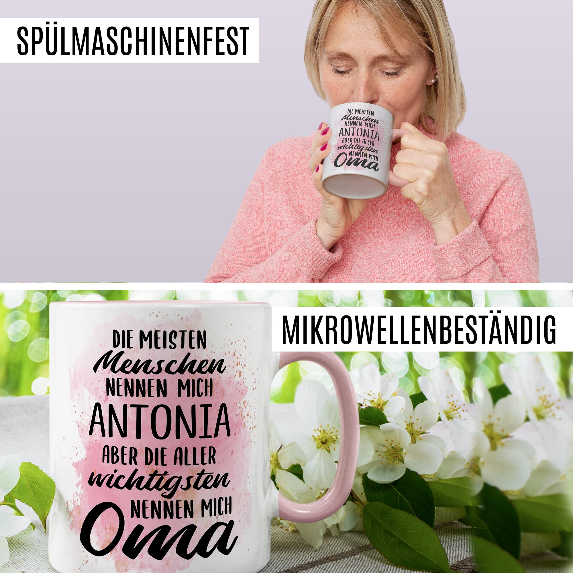 Oma Tasse personalisiert mit Name - Die wichtigsten Menschen nennen mich Oma Geschenk personalisieren - Großmutter Geschenkidee von Enkel & Enkelin Kaffee-Becher personalisierbar