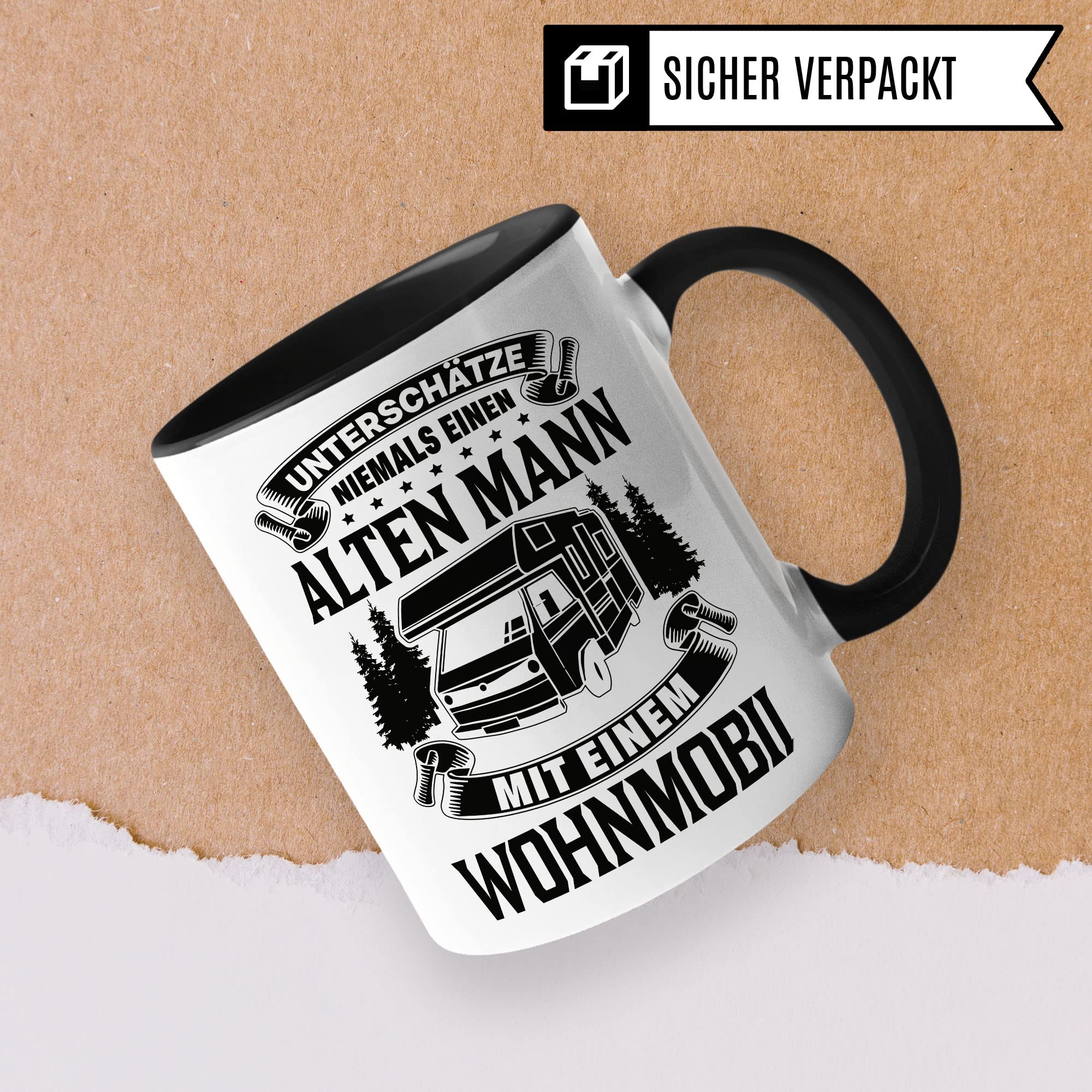 Wohnmobil Tasse Geschenkidee Opa Kaffeetasse Humor Witz Geschenk für Vater Kaffeebecher Camper Becher