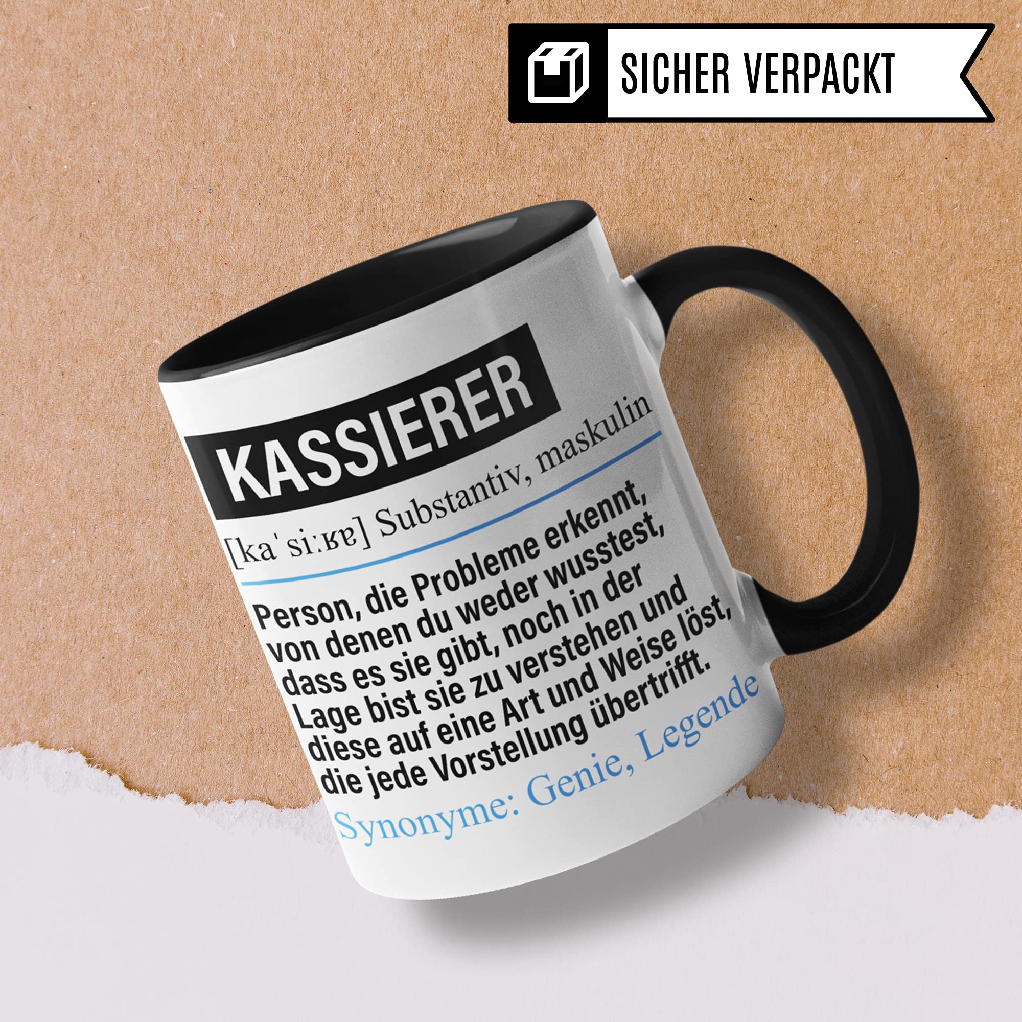 Kassierer Tasse lustig, Kassierer Geschenk Beruf, Spruch Kassenwart Geschenkidee, Kaffeetasse Beruf Kaffeebecher Teetasse Becher