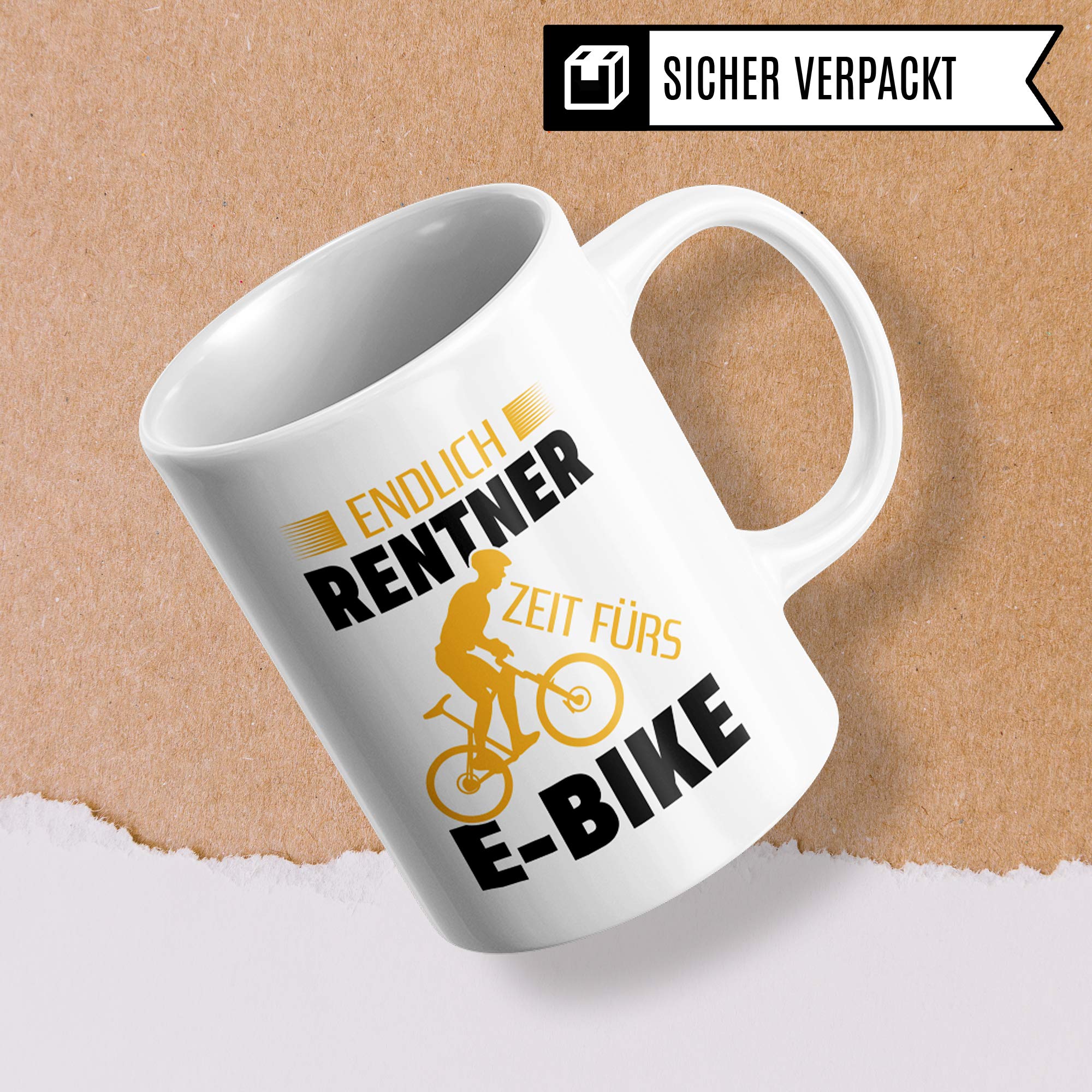 Pagma Druck E-Bike Tasse, Geschenke für EBike Fahrer, Rentner Fahrrad Elektrorad Rente Renteneintritt Geschenkidee, Rentenbeginn Pedelec E Bike Ruhestand Becher Kaffeetasse