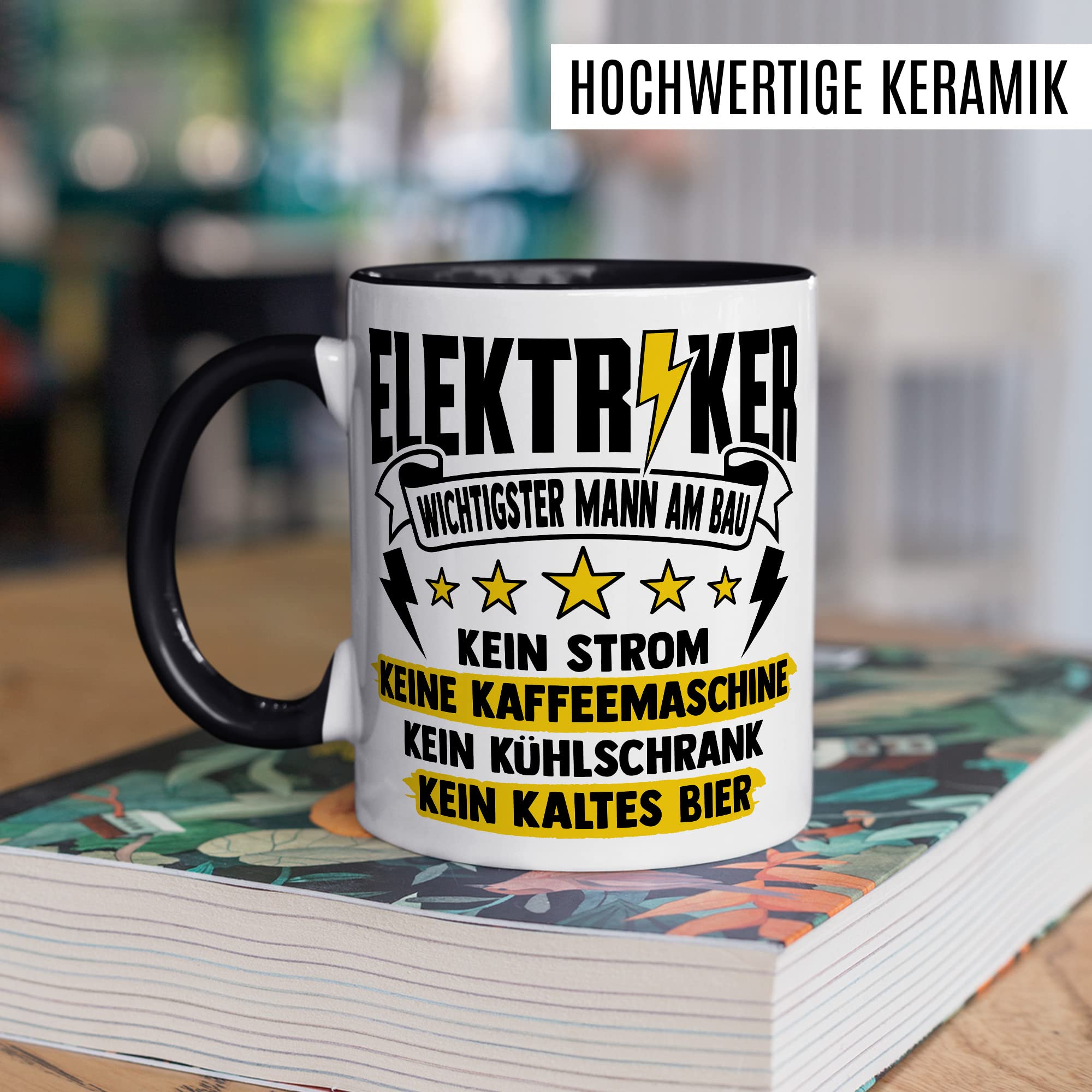 Installateur Tasse Elektriker Wichtigster Mann am Bau Witz Geschenkidee Elektronik Kaffeetasse Geschenk für Elektrotechniker Kaffeebecher Baustellen Becher