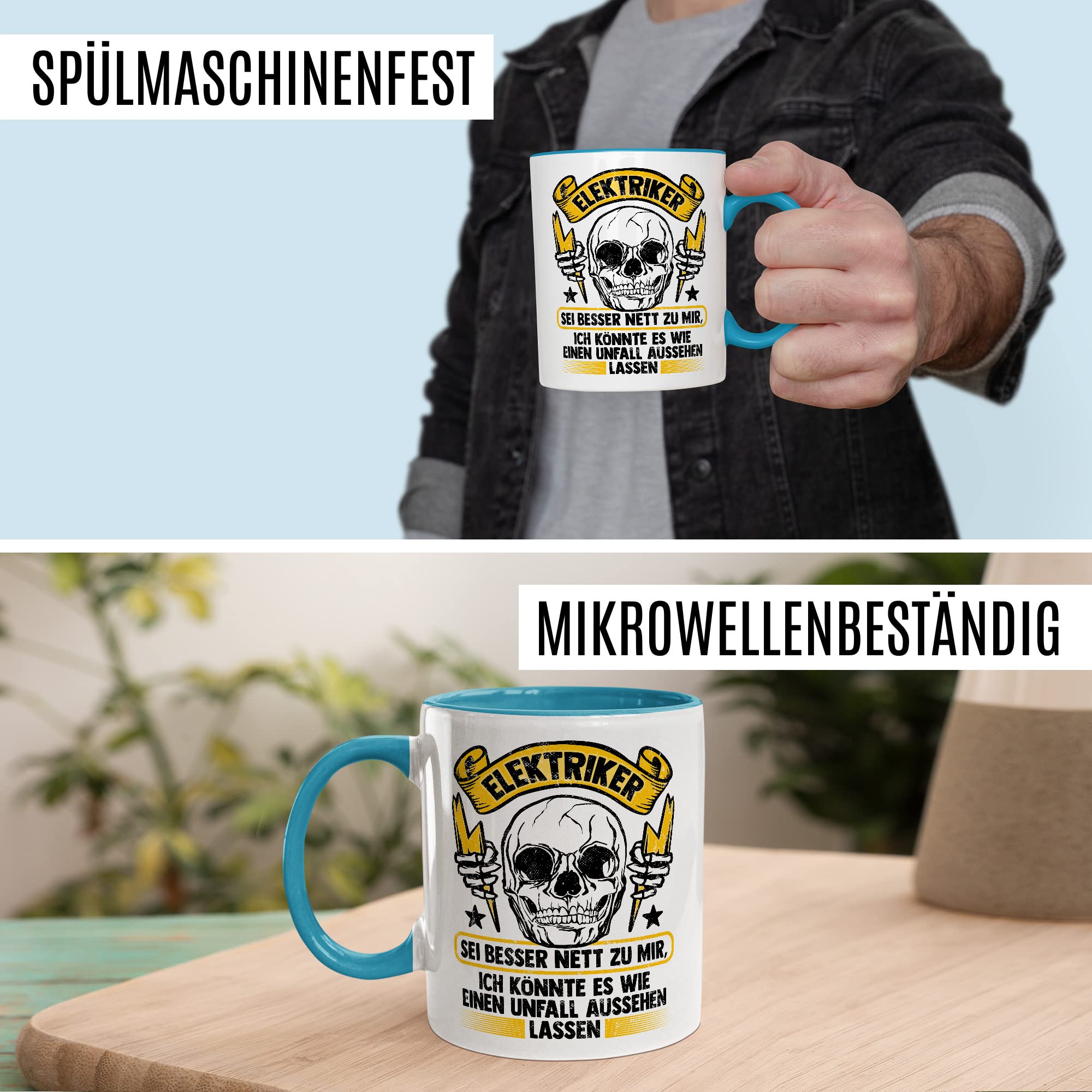 Elektriker Tasse Installateur Witz Geschenkidee Elektronik Kaffeetasse Geschenk für Elektrotechniker Kaffeebecher Drahtzieher Becher