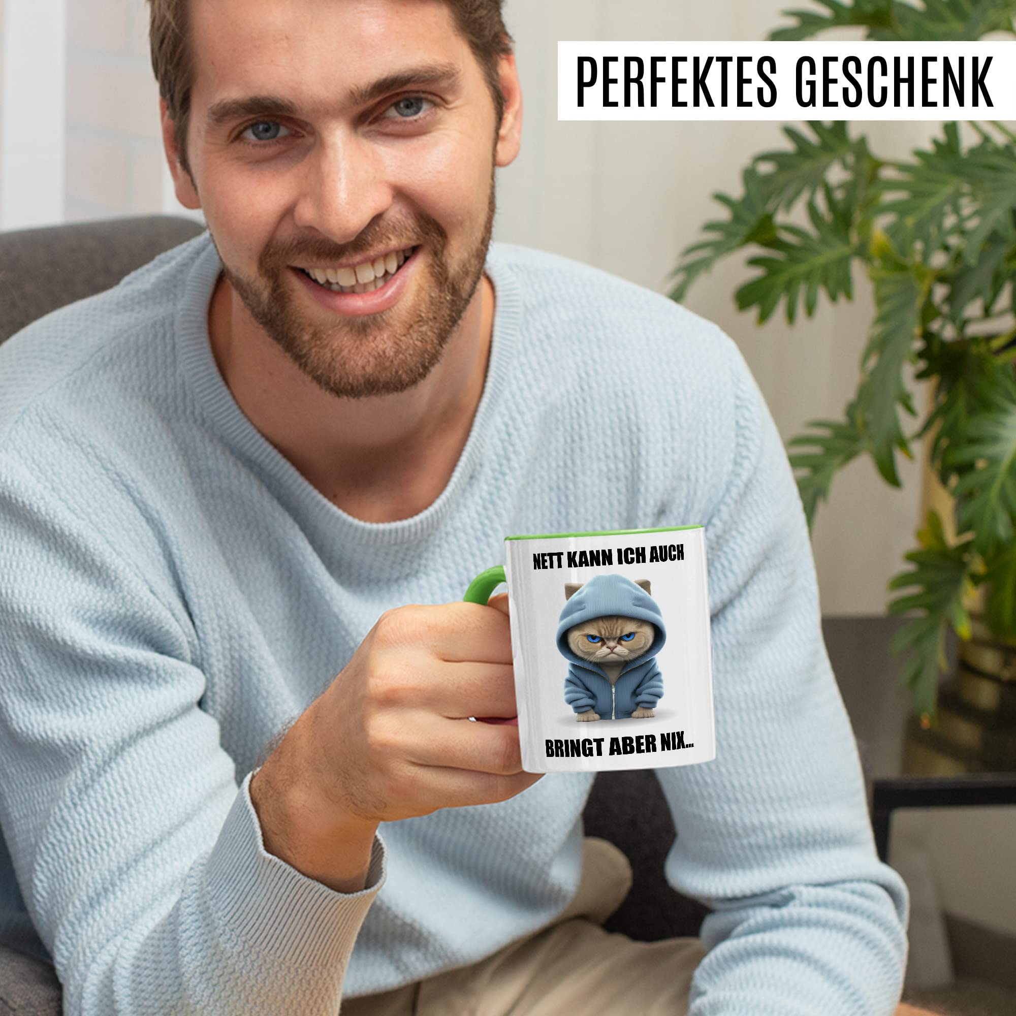 Katzen Tasse Katze Geschenk lustig Katzenmama Geschenkidee Kater Kaffeebecher Katzenpapa Teetasse