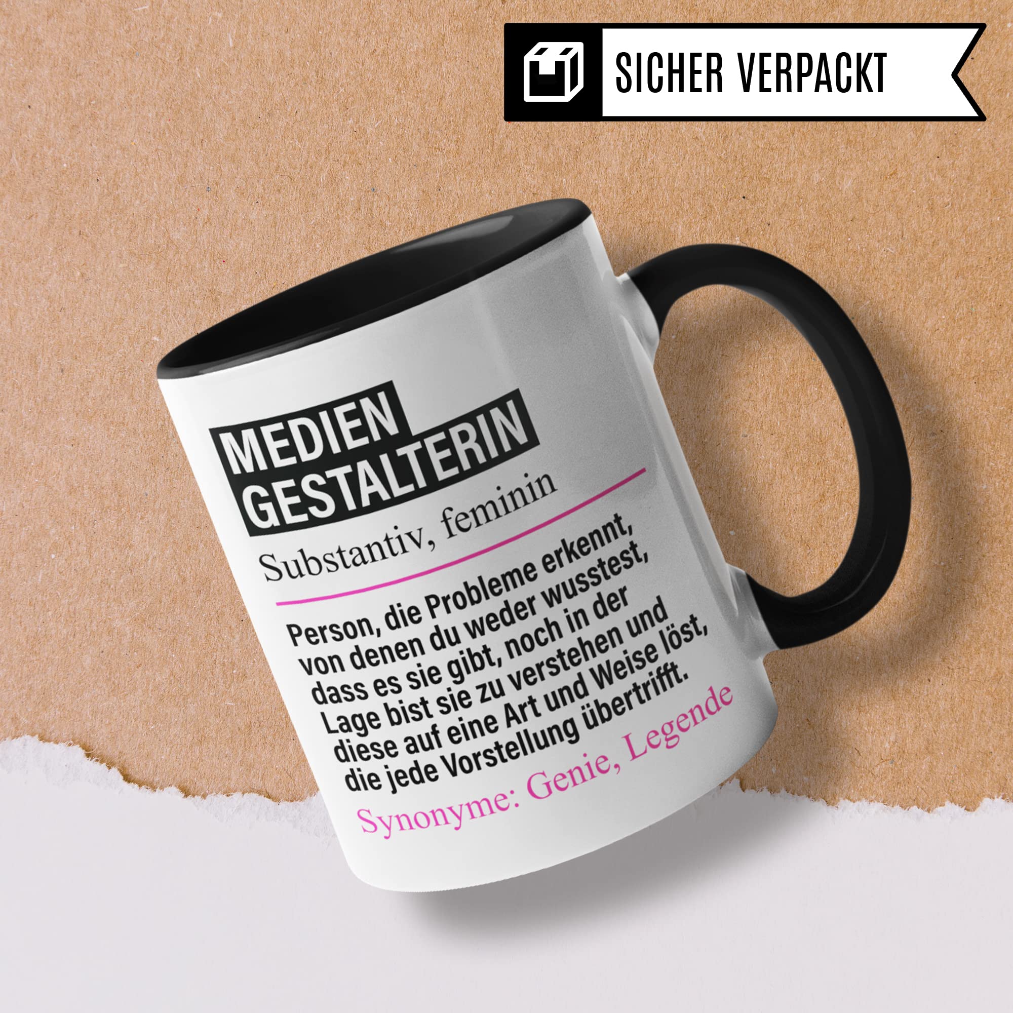 Tasse Mediengestalterin lustig, Mediengestalterin Geschenk Beruf, Spruch Kaffeebecher Geschenkidee, Beruf Medien-Gestalterin Kaffee-Tasse Teetasse Becher