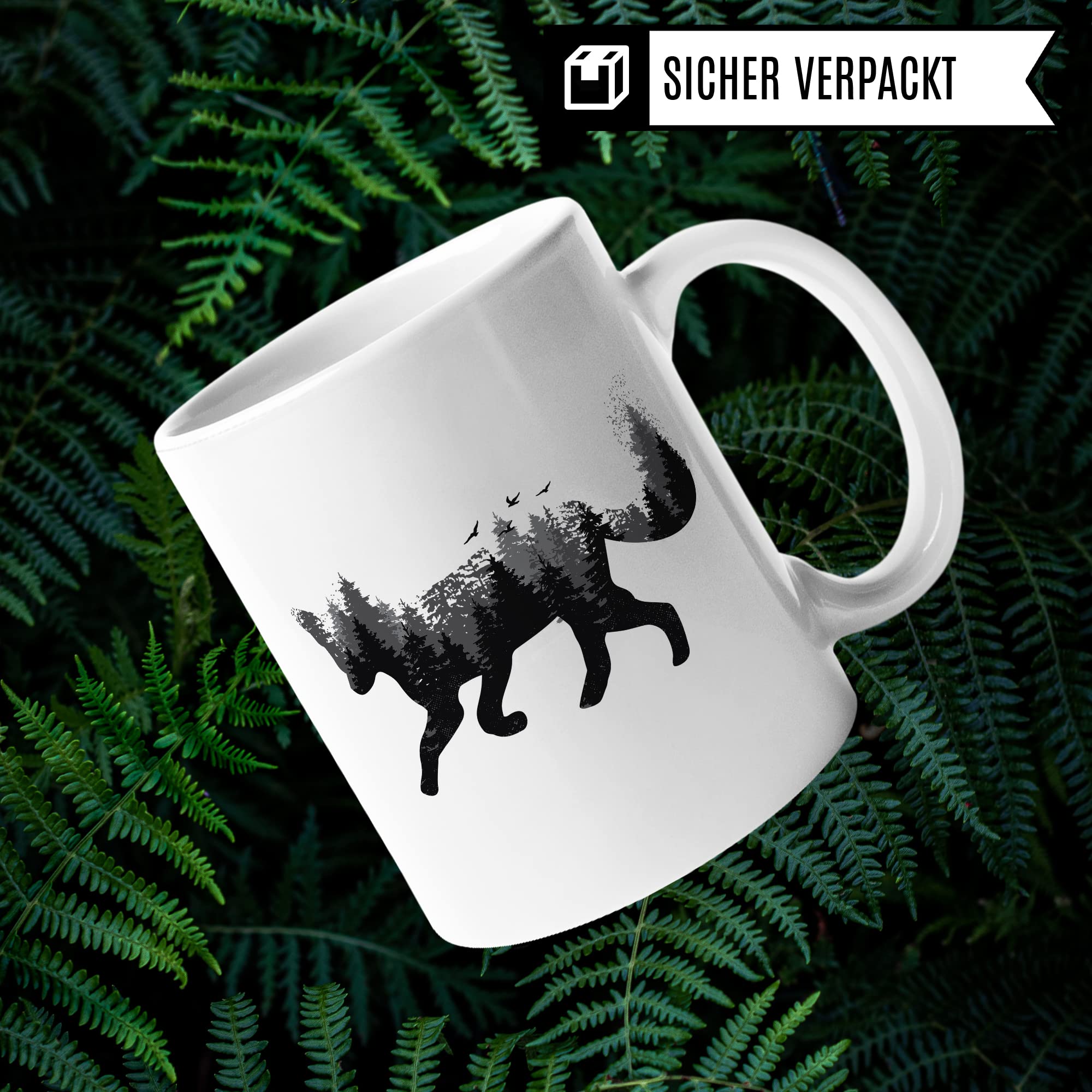 Tasse Fuchs hochwertiges Design, Geschenk Fuchs-Fans Motiv, Rotfuchs Geschenk-Idee Kollegen Freundin Freund Kaffeetasse, Fuchs Wald-Tiere Wald-Motiv Jäger Naturliebhaber Kaffee-Becher